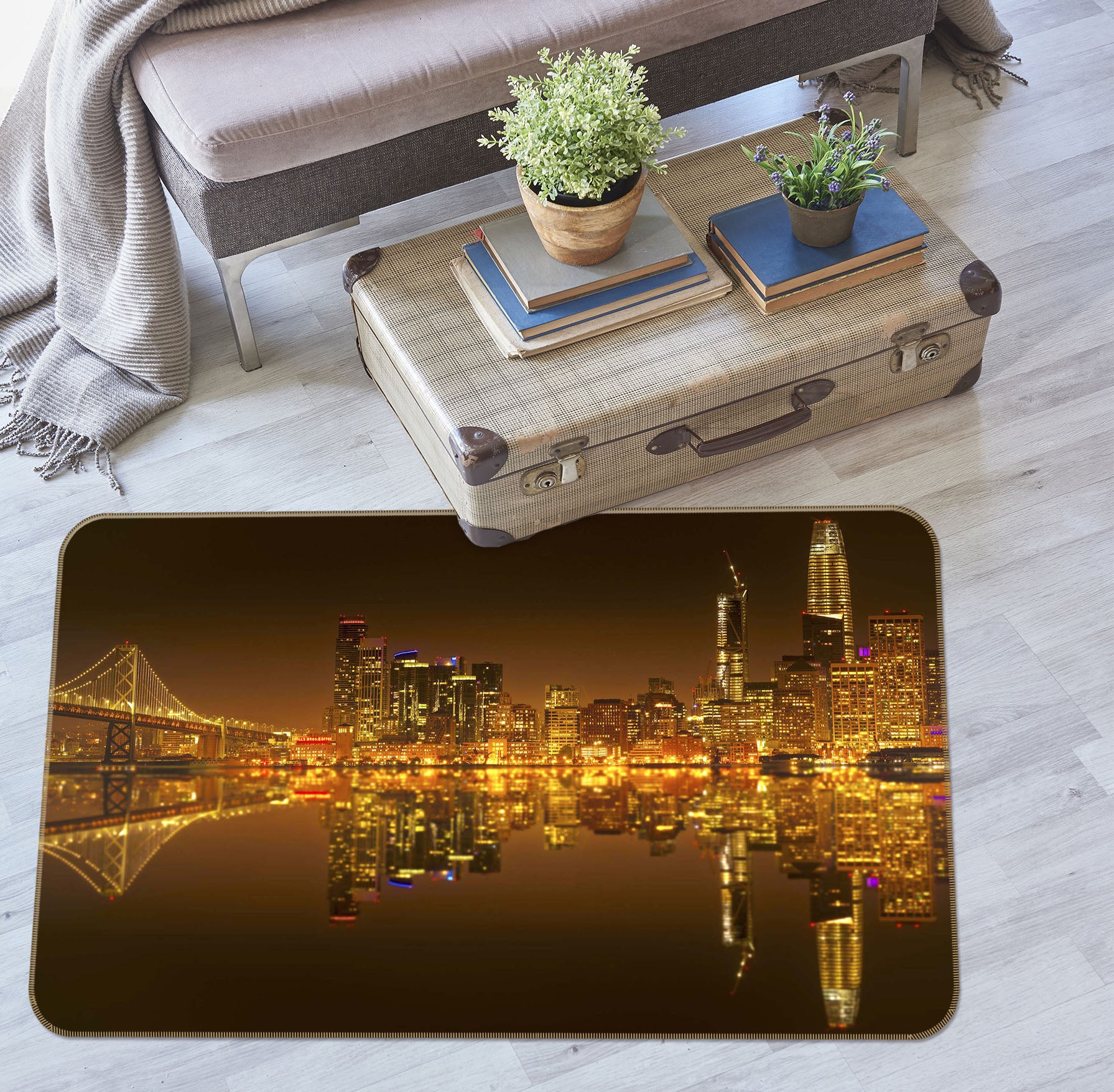 3D Golden Lights 1168 Marco Carmassi Rug Non Slip Rug Mat