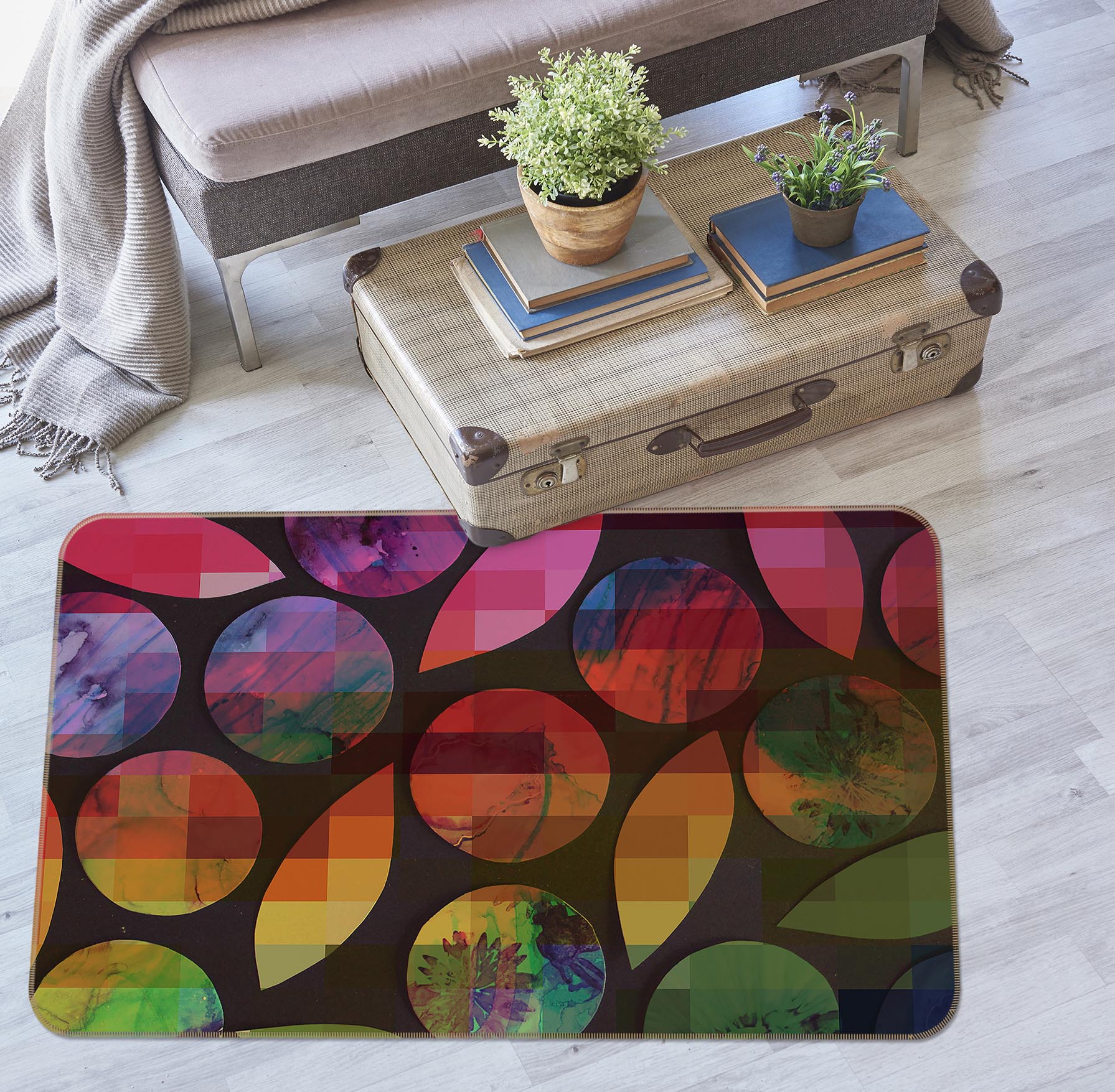 3D Colored Geometric Pattern 1006 Shandra Smith Rug Non Slip Rug Mat