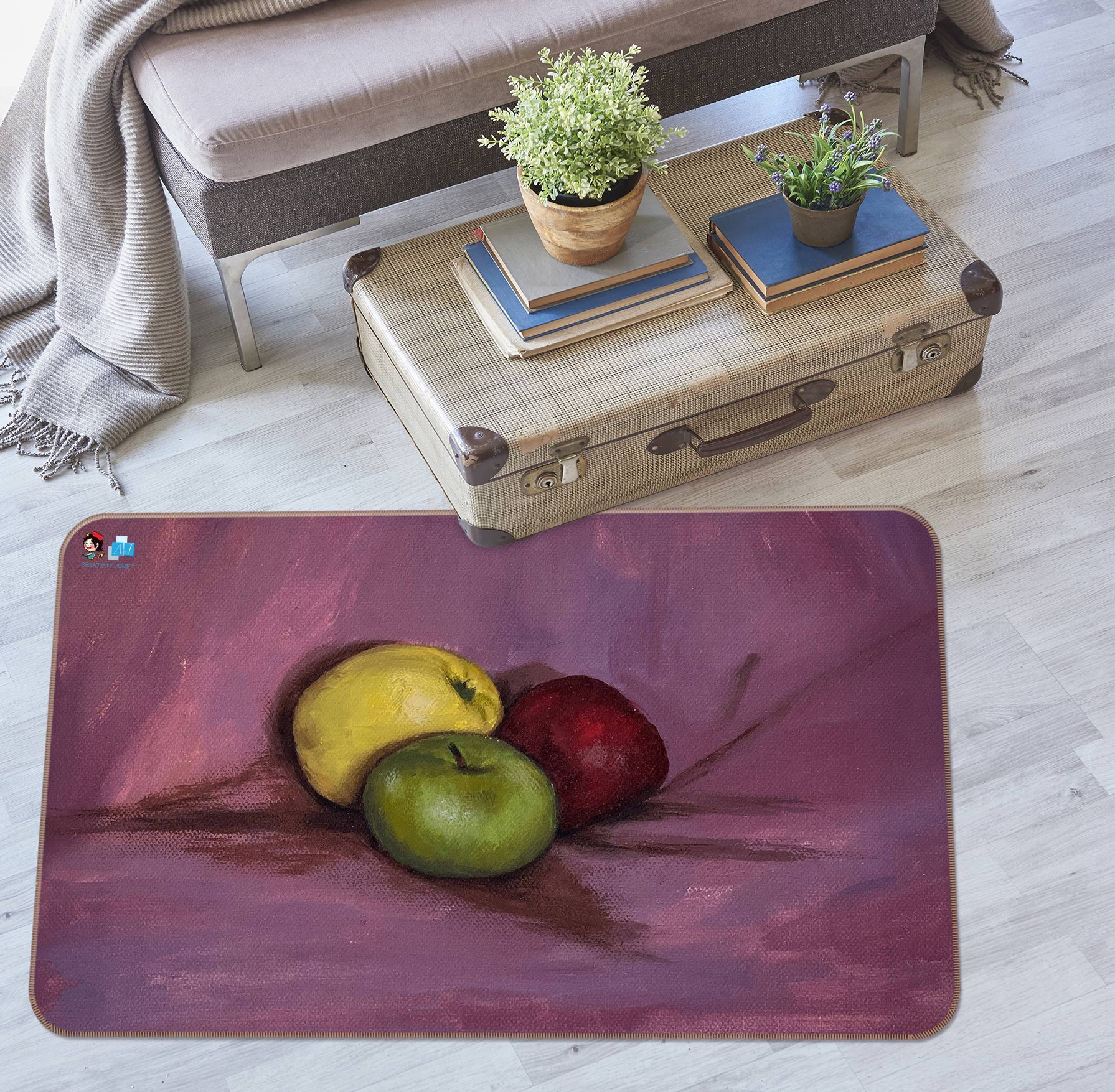 3D Fruit Oil Painting 9704 Marina Zotova Rug Non Slip Rug Mat