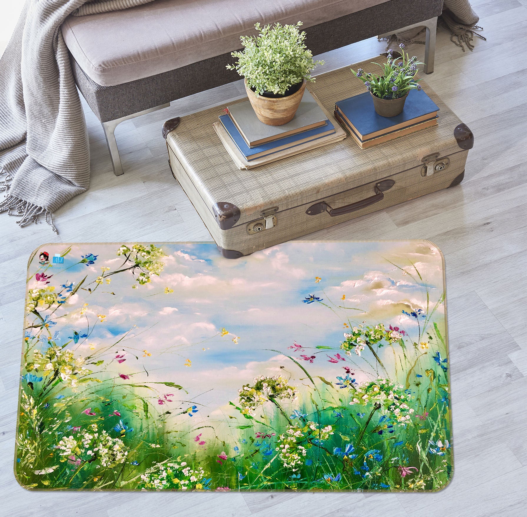 3D Wild Grass Flower 1217 Skromova Marina Rug Non Slip Rug Mat