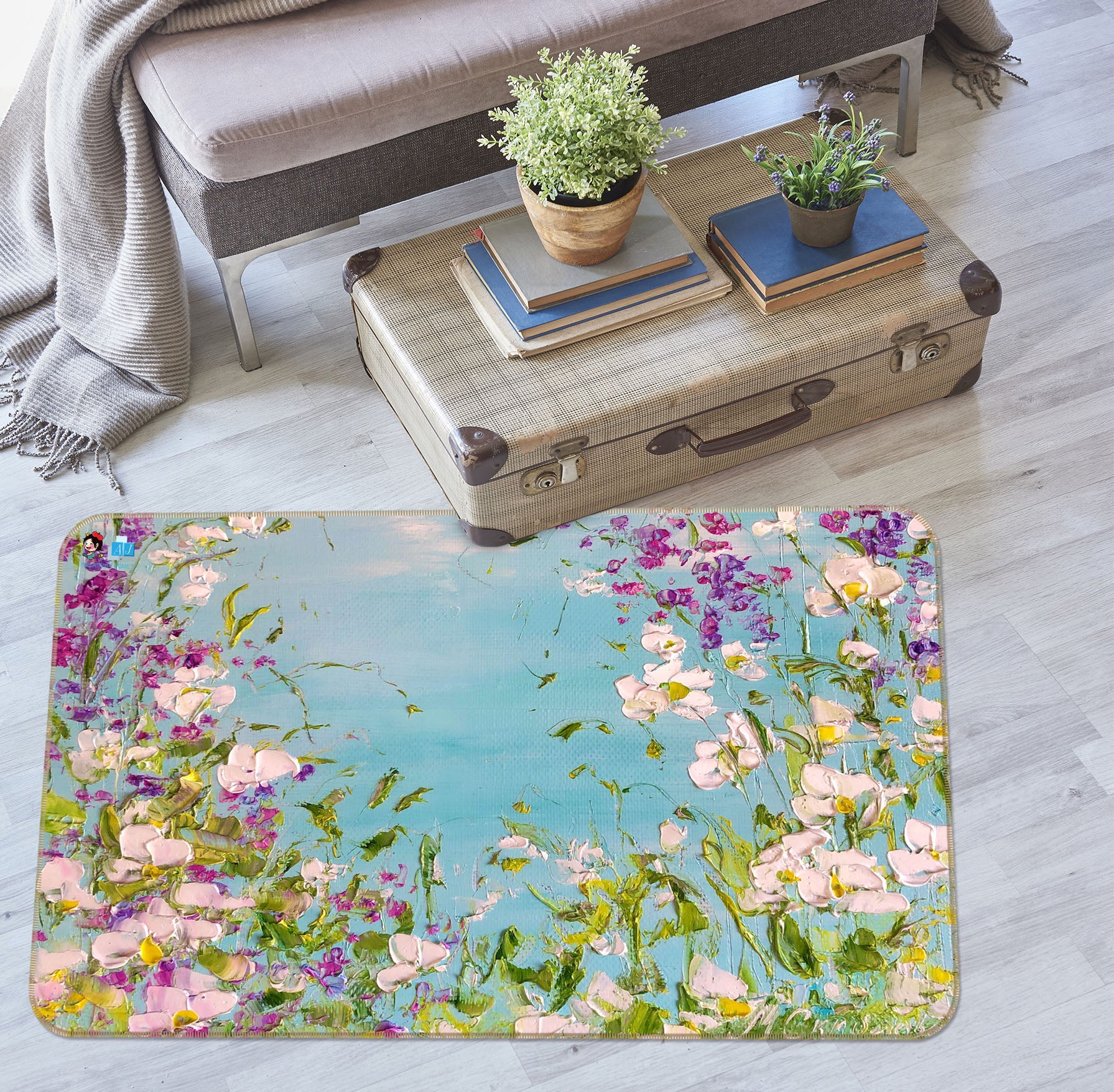 3D Paint Flower Sky 1207 Skromova Marina Rug Non Slip Rug Mat