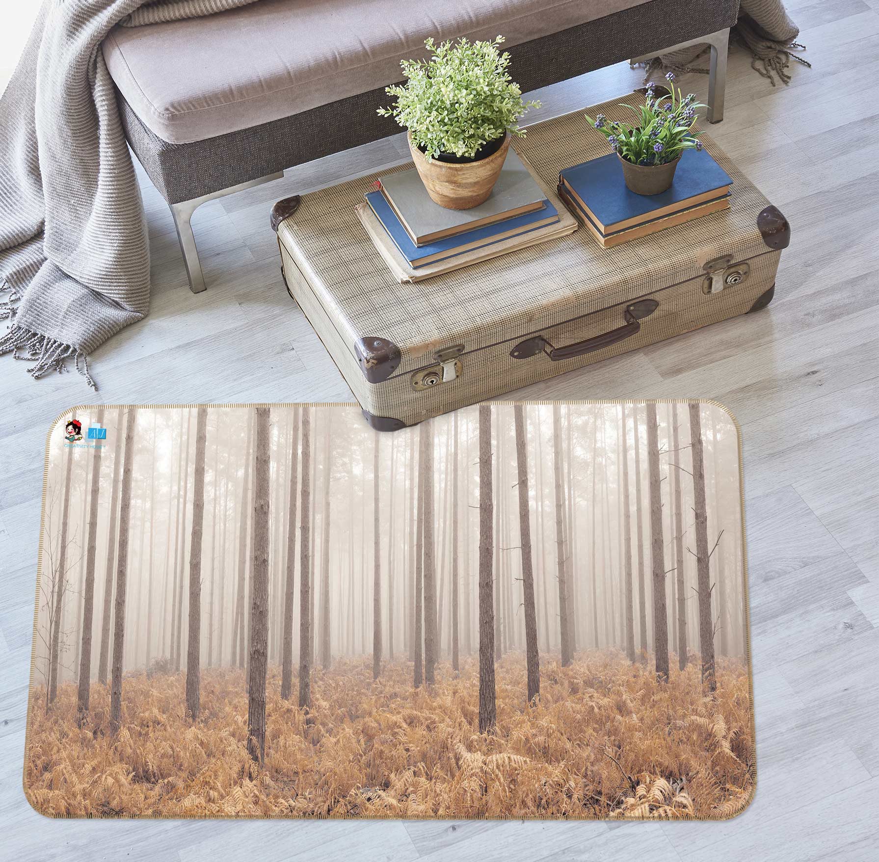 3D Forest Meadow 6890 Assaf Frank Rug Non Slip Rug Mat