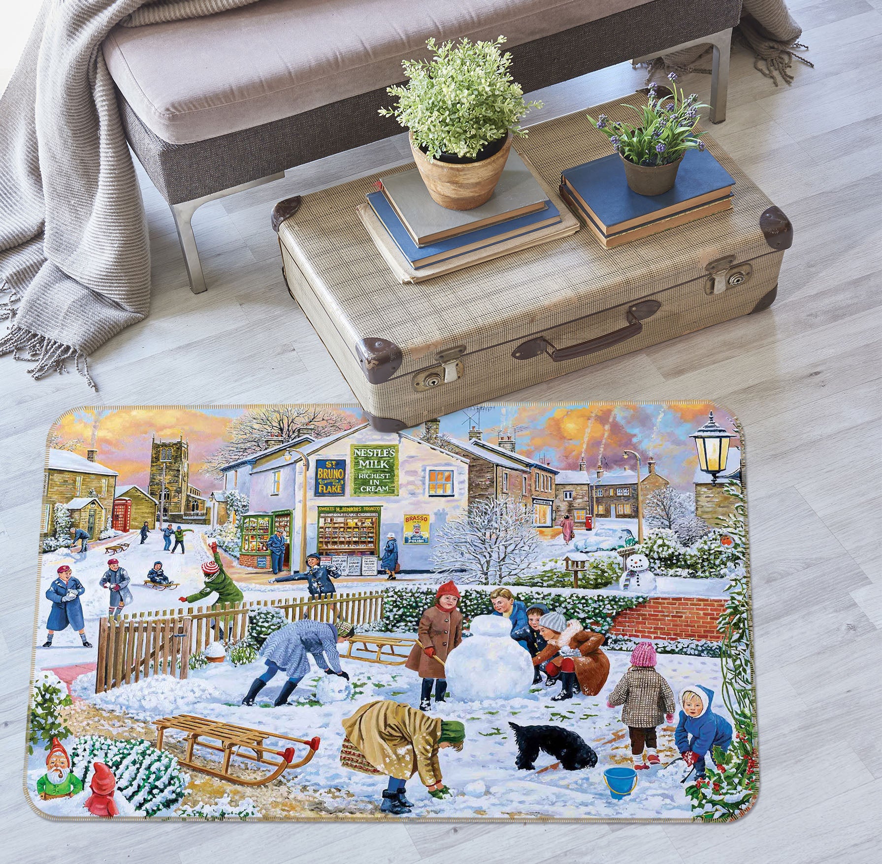 3D Winter Games 1127 Trevor Mitchell Rug Non Slip Rug Mat