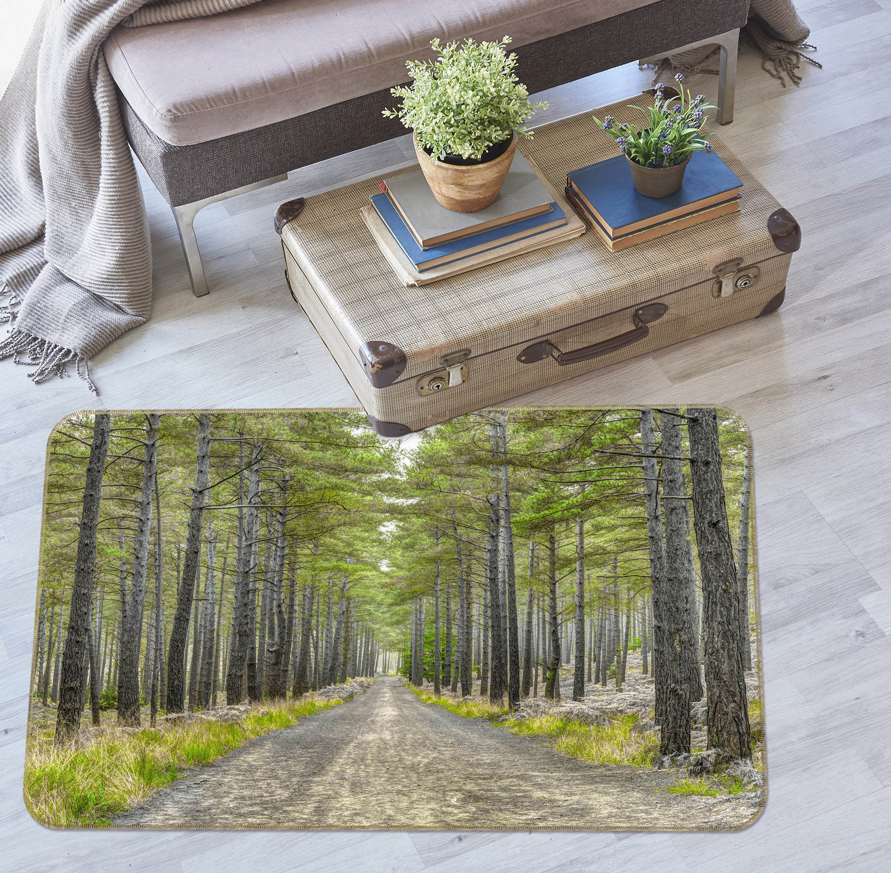 3D Forest Tree 3031 Assaf Frank Rug Non Slip Rug Mat