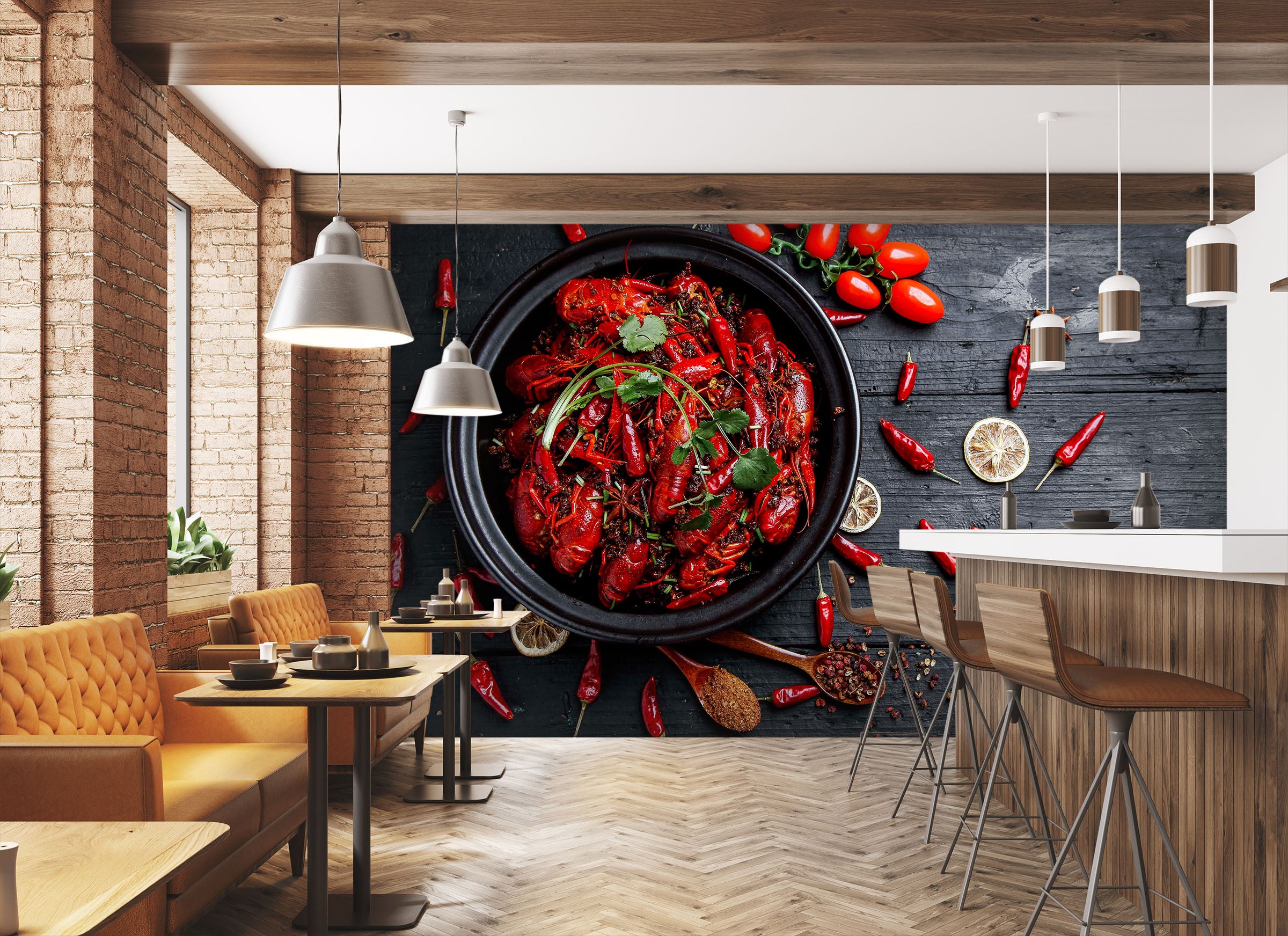 3D Hot Lobster 1461 Wall Murals