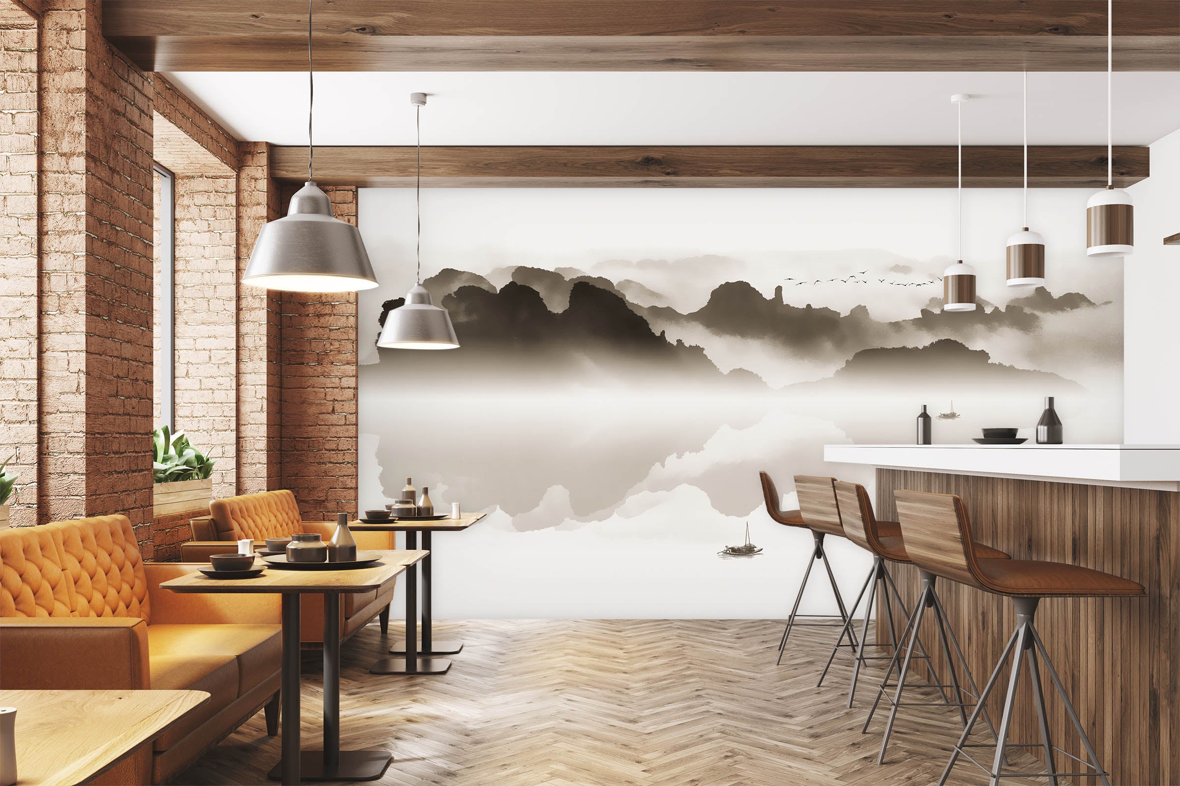 3D Mountain River 1434 Wall Murals