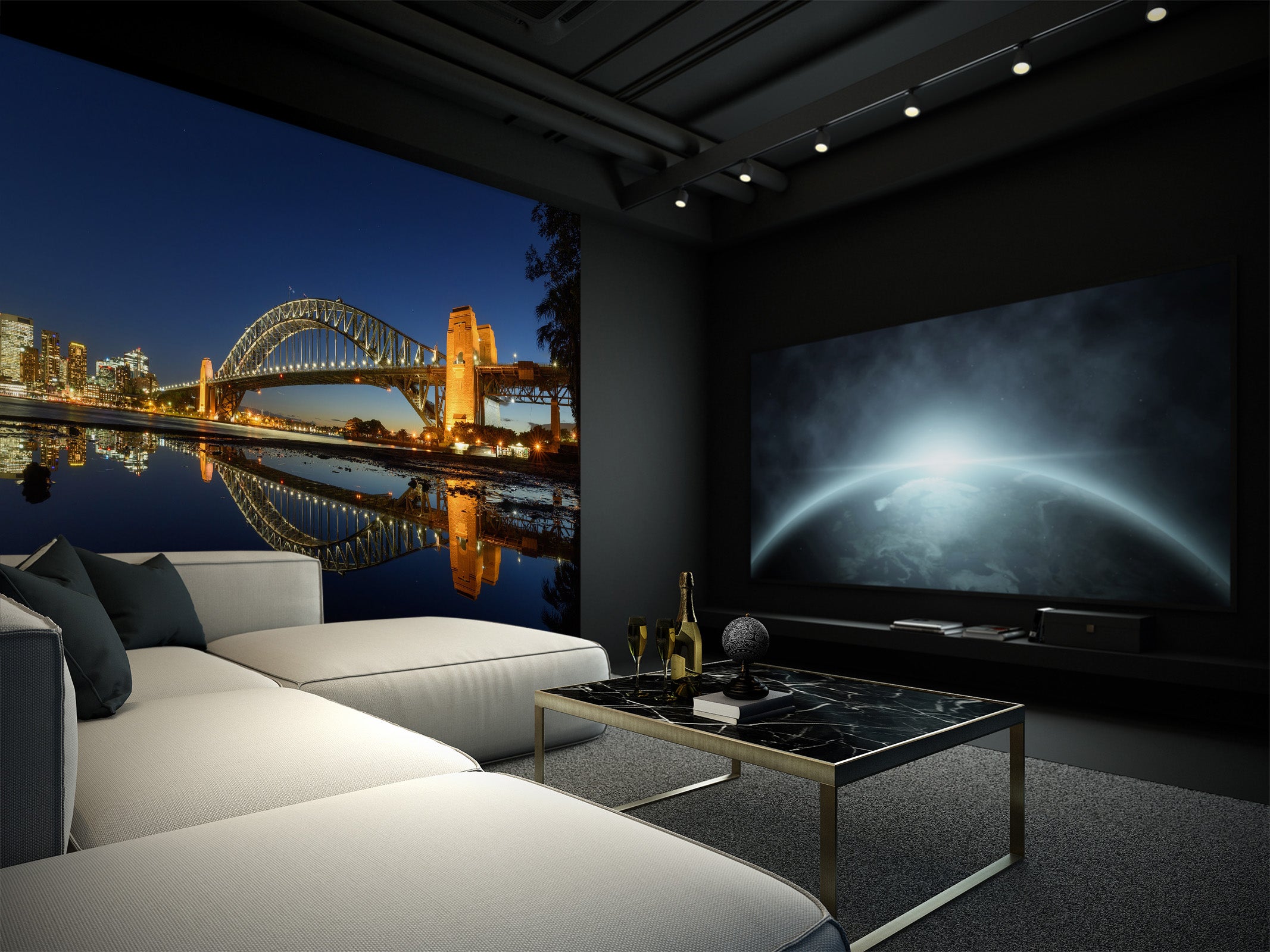 3D Night Bridge 1406 Wall Murals