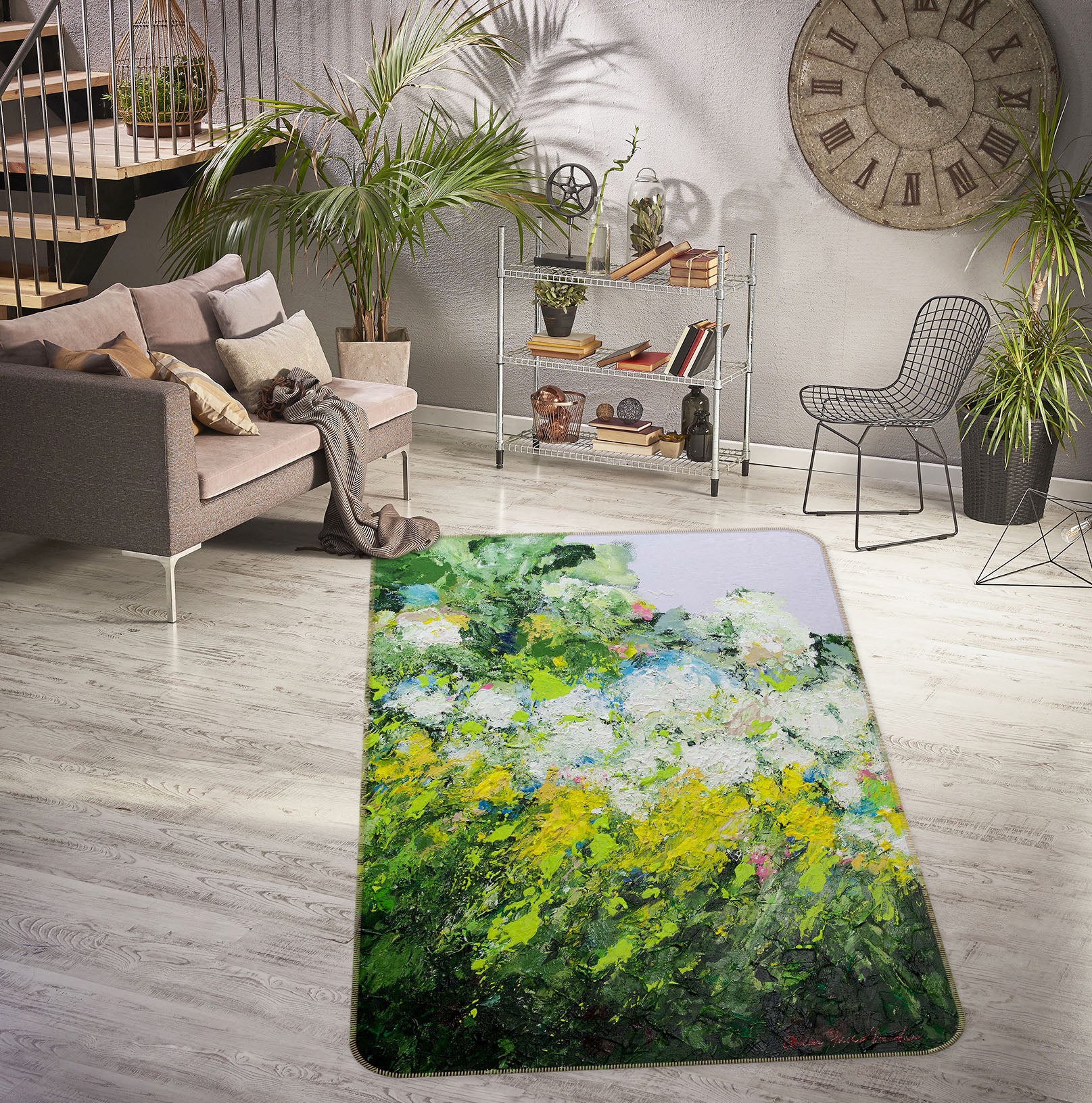 3D Wildflowers Bloom 3026 Allan P. Friedlander Rug Non Slip Rug Mat