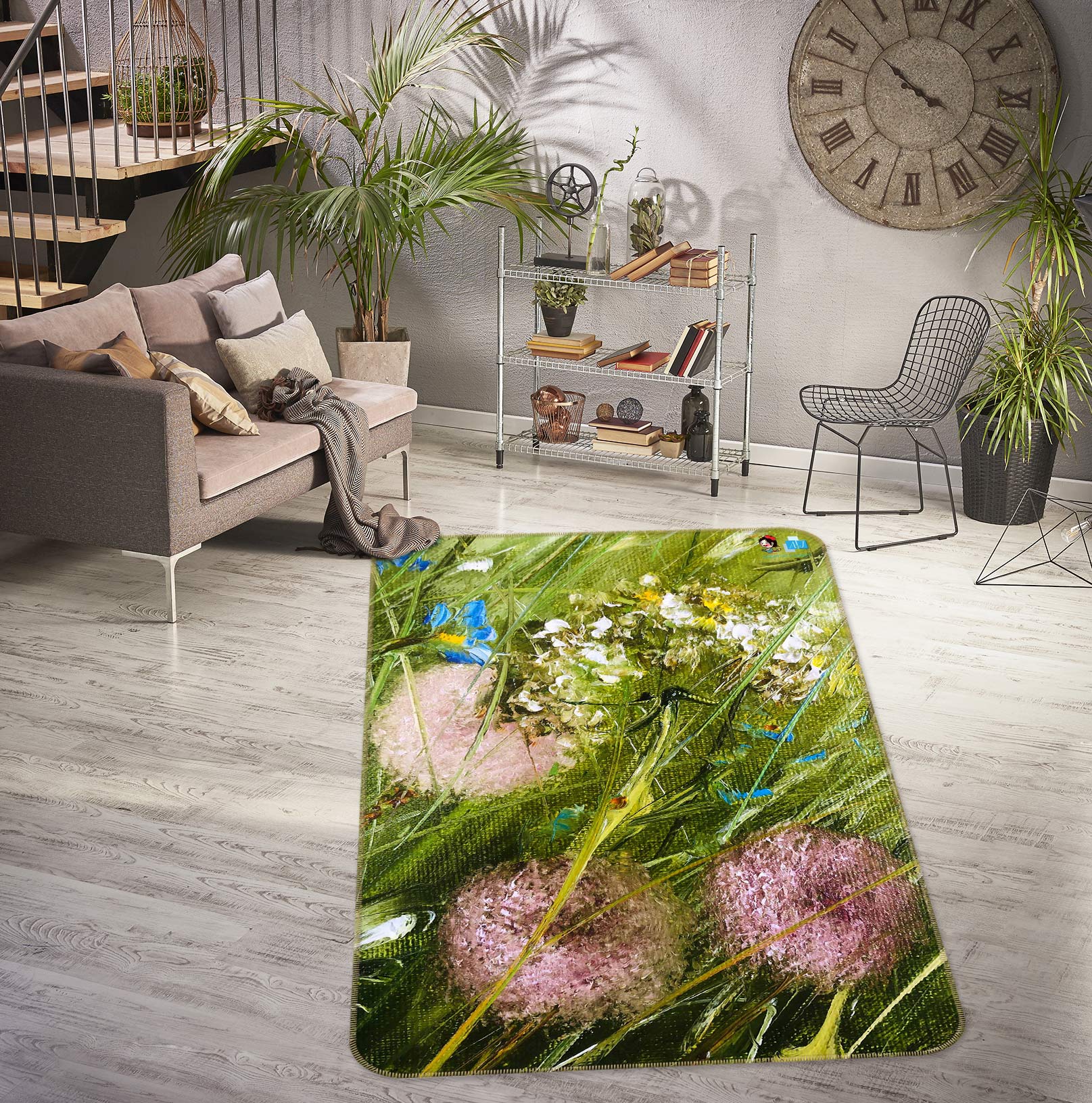 3D Green Grass 1190 Skromova Marina Rug Non Slip Rug Mat