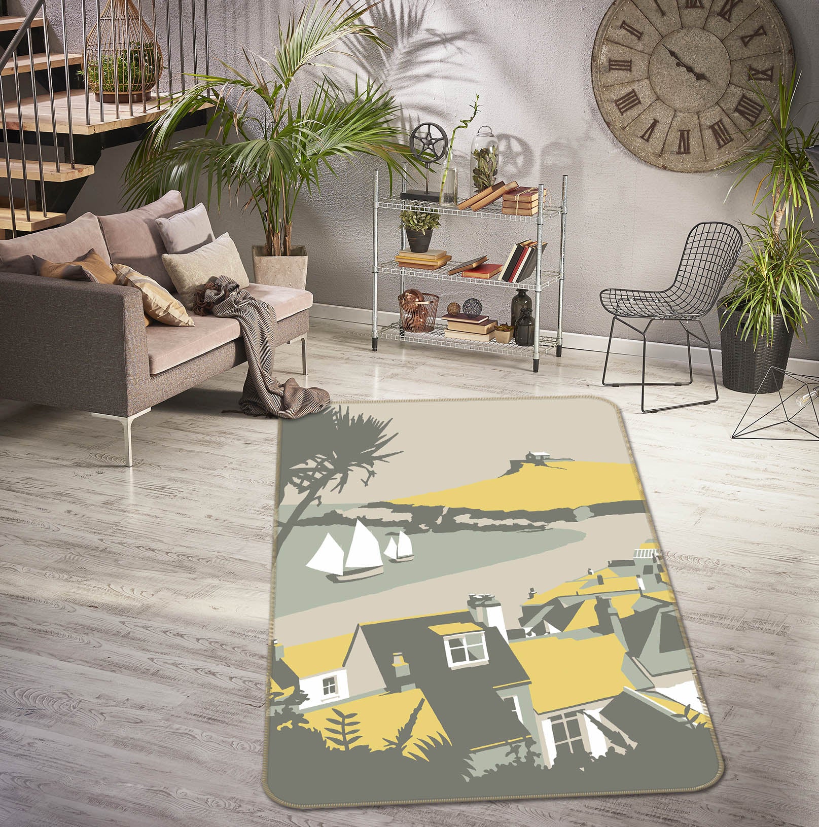 3D Yellow Umbrella 1154 Steve Read Rug Non Slip Rug Mat