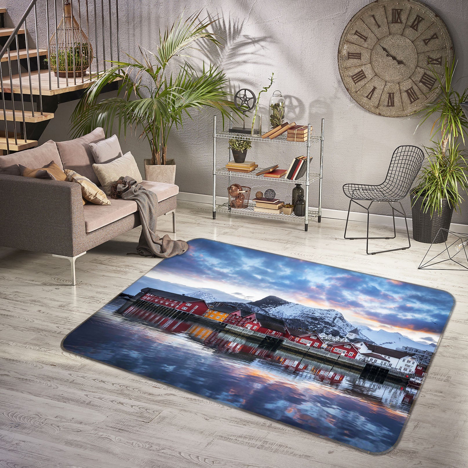 3D Water House 1135 Marco Carmassi Rug Non Slip Rug Mat