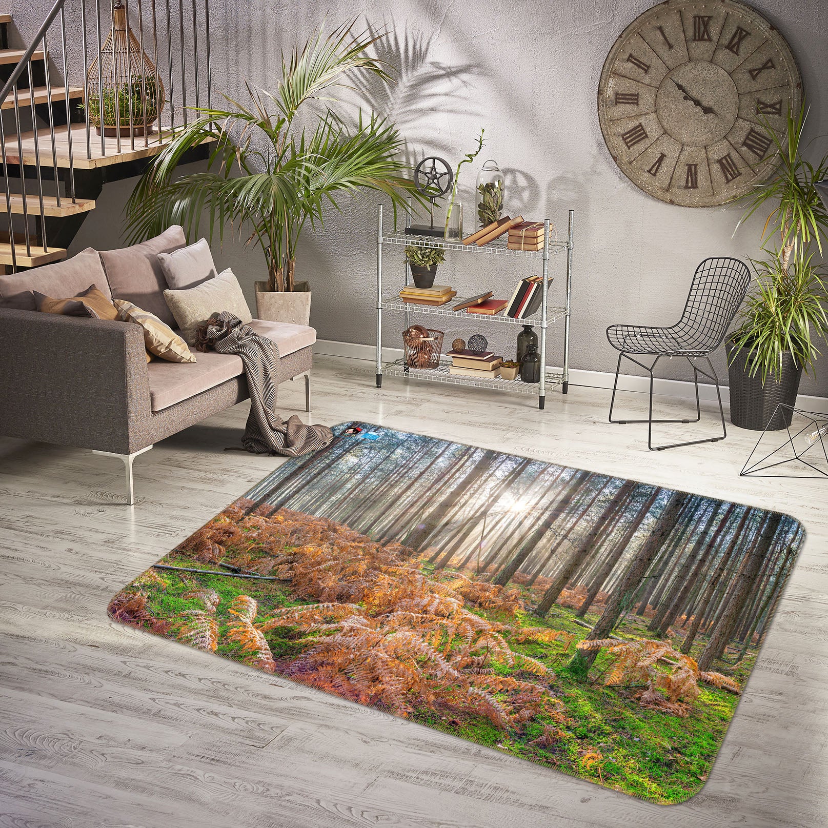 3D Sunny Trees 6753 Assaf Frank Rug Non Slip Rug Mat