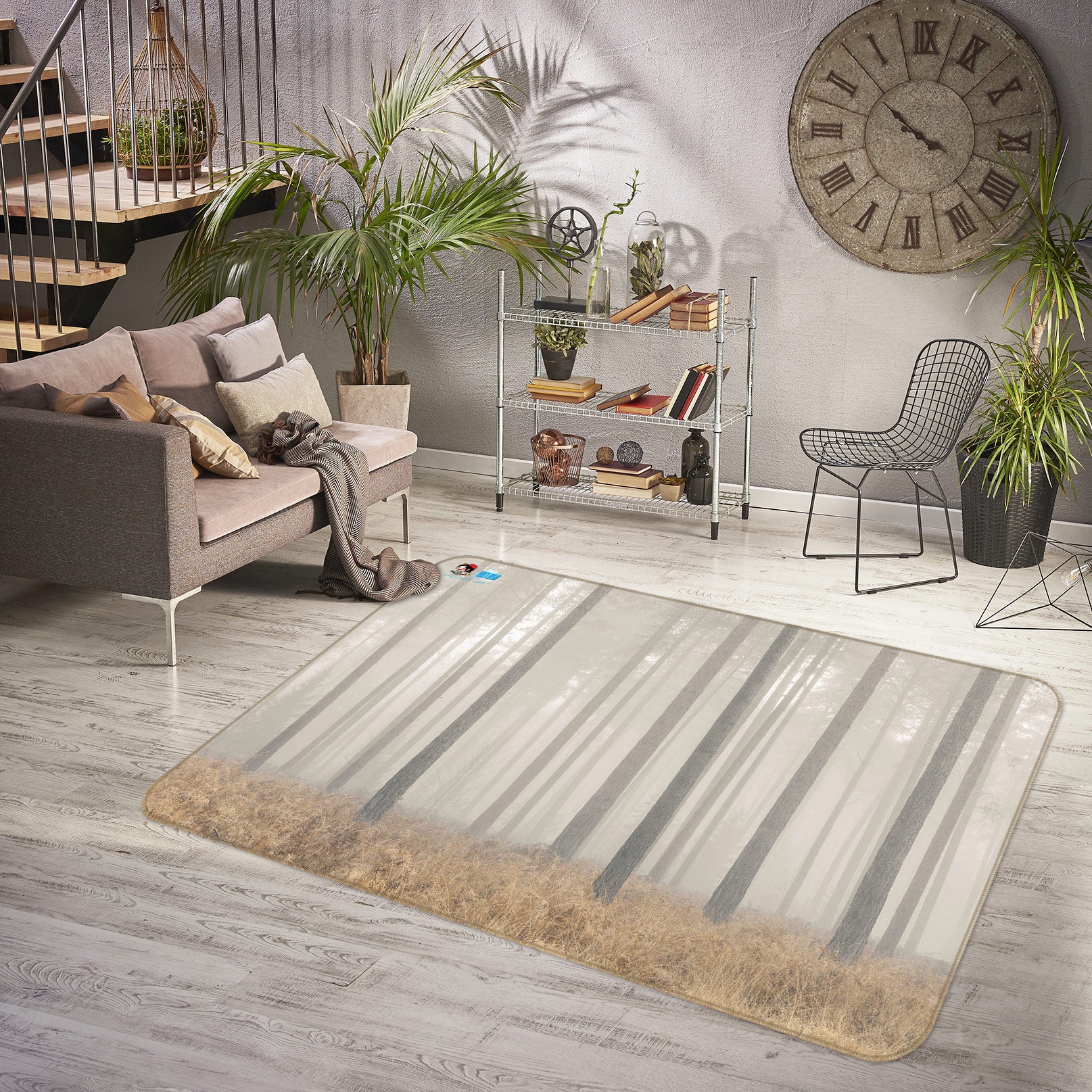 3D Forest Fog 6884 Assaf Frank Rug Non Slip Rug Mat