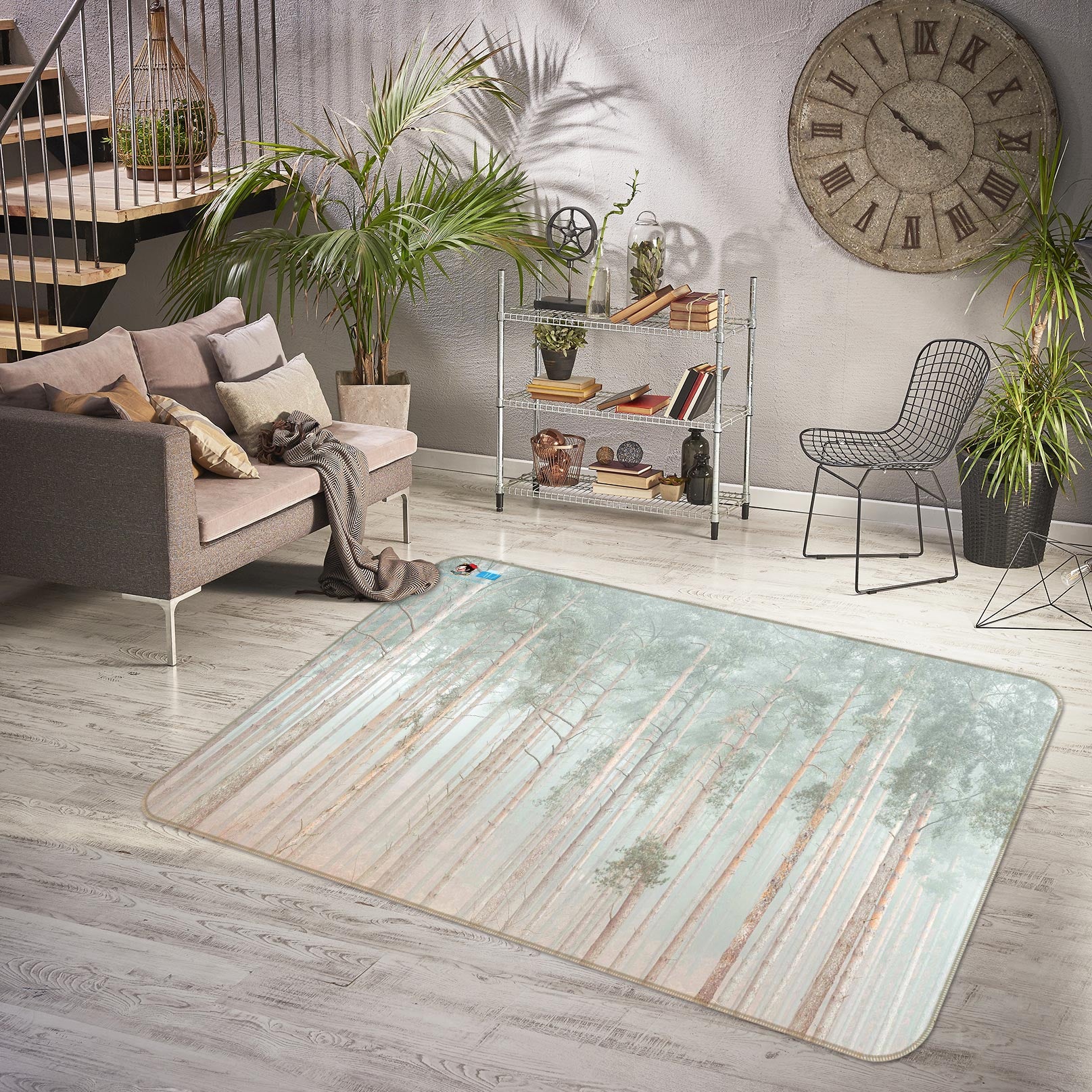 3D Green Trees 6892 Assaf Frank Rug Non Slip Rug Mat