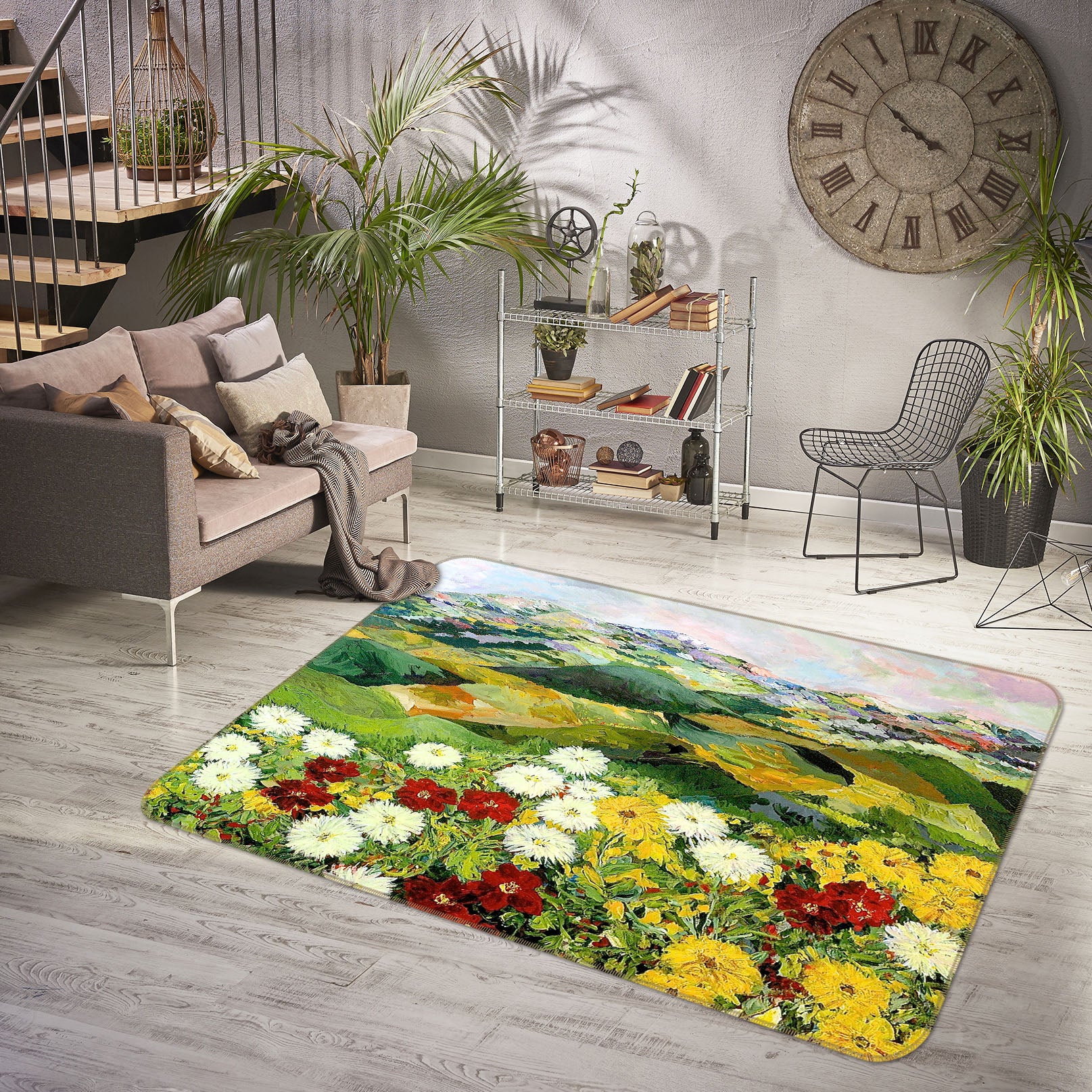 3D Beautiful Flowers 1016 Allan P. Friedlander Rug Non Slip Rug Mat