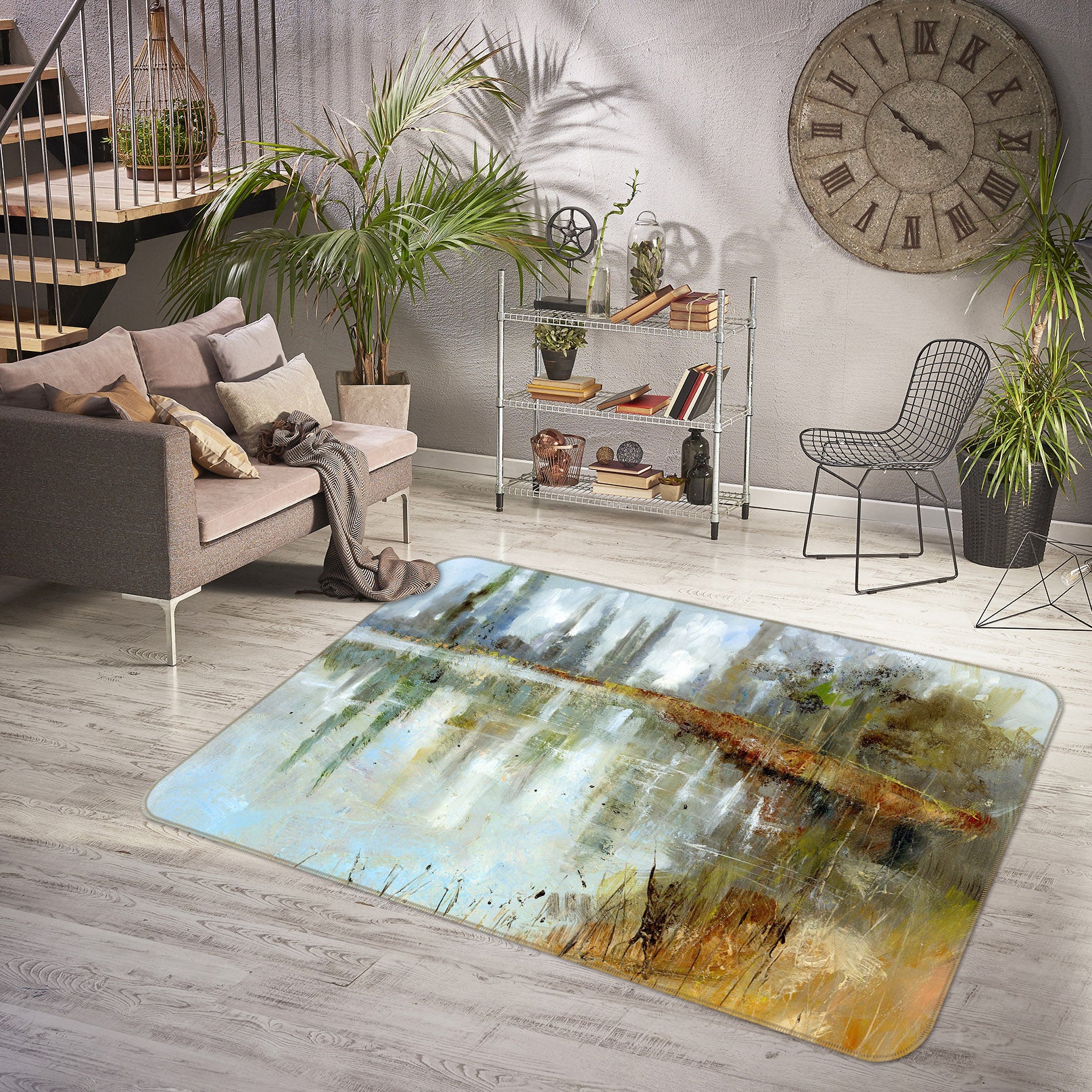 3D Country Road 1012 Anne Farrall Doyle Rug Non Slip Rug Mat