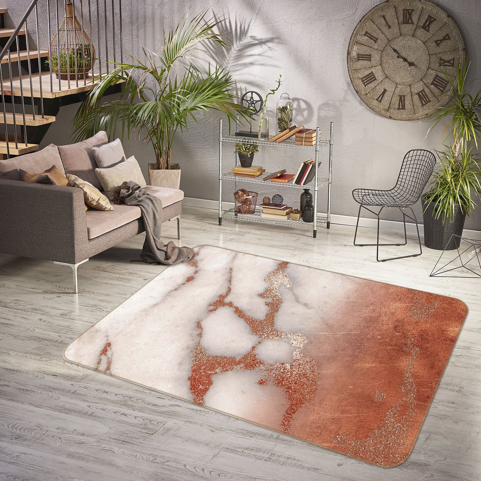 3D Brown Wall 148 Uta Naumann Rug Non Slip Rug Mat