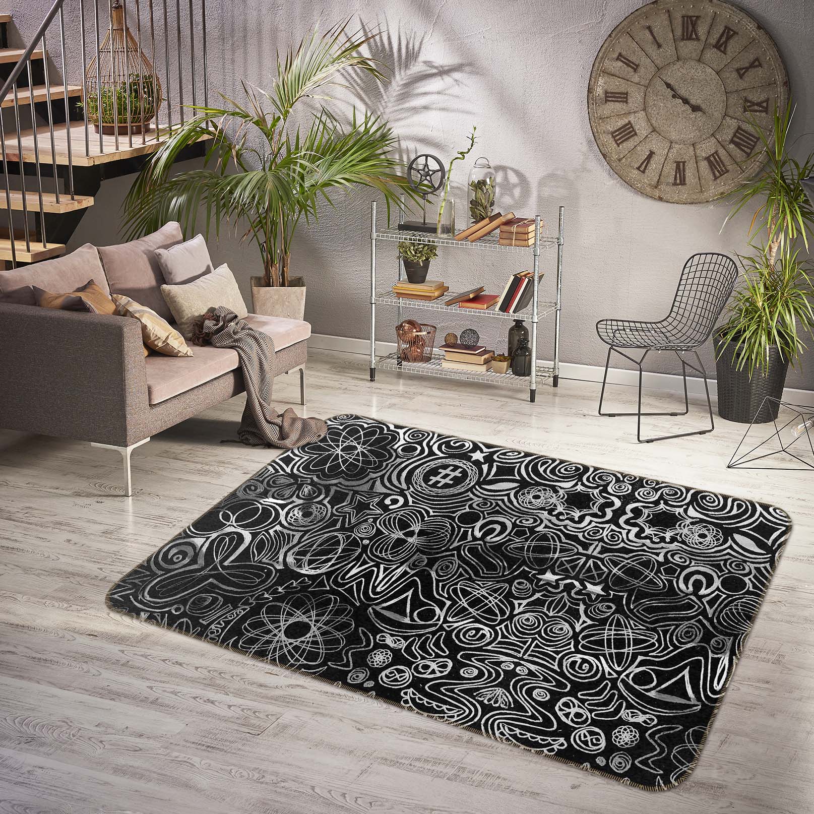 3D Line Pattern 1008 Shandra Smith Rug Non Slip Rug Mat