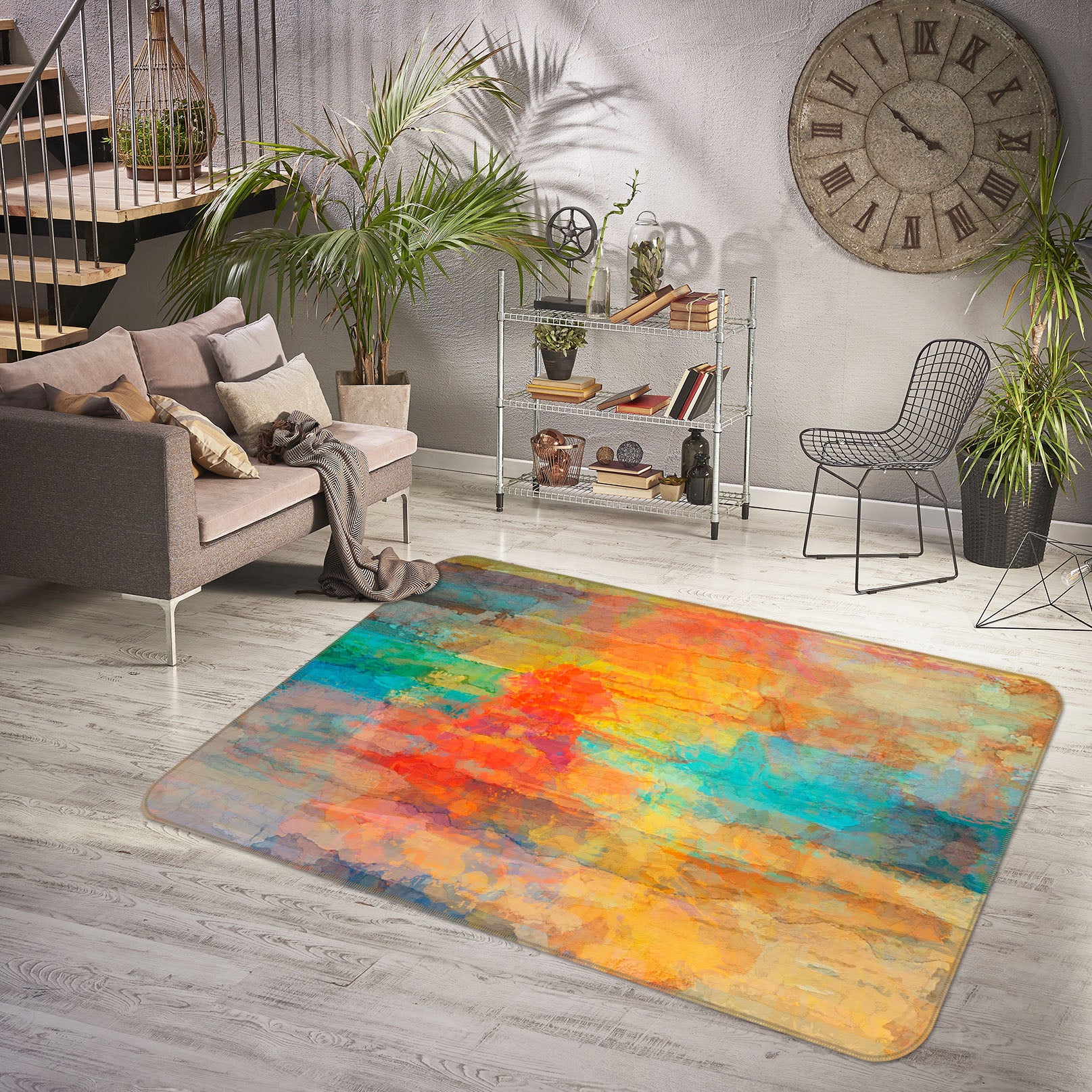 3D Color Graffiti 124 Michael Tienhaara Rug Non Slip Rug Mat