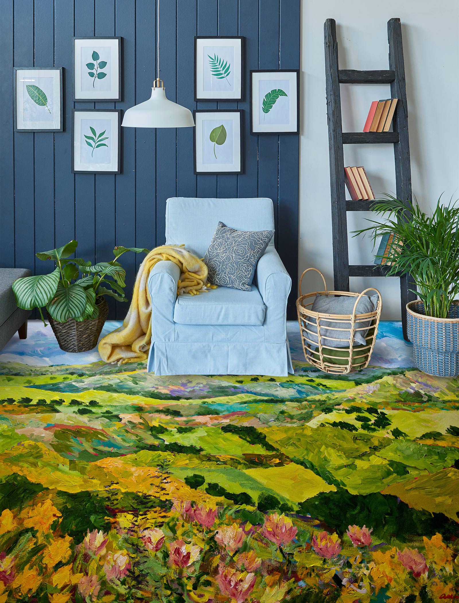 3D Lawn Hillside Flowers 9622 Allan P. Friedlander Floor Mural  Wallpaper Murals Self-Adhesive Removable Print Epoxy