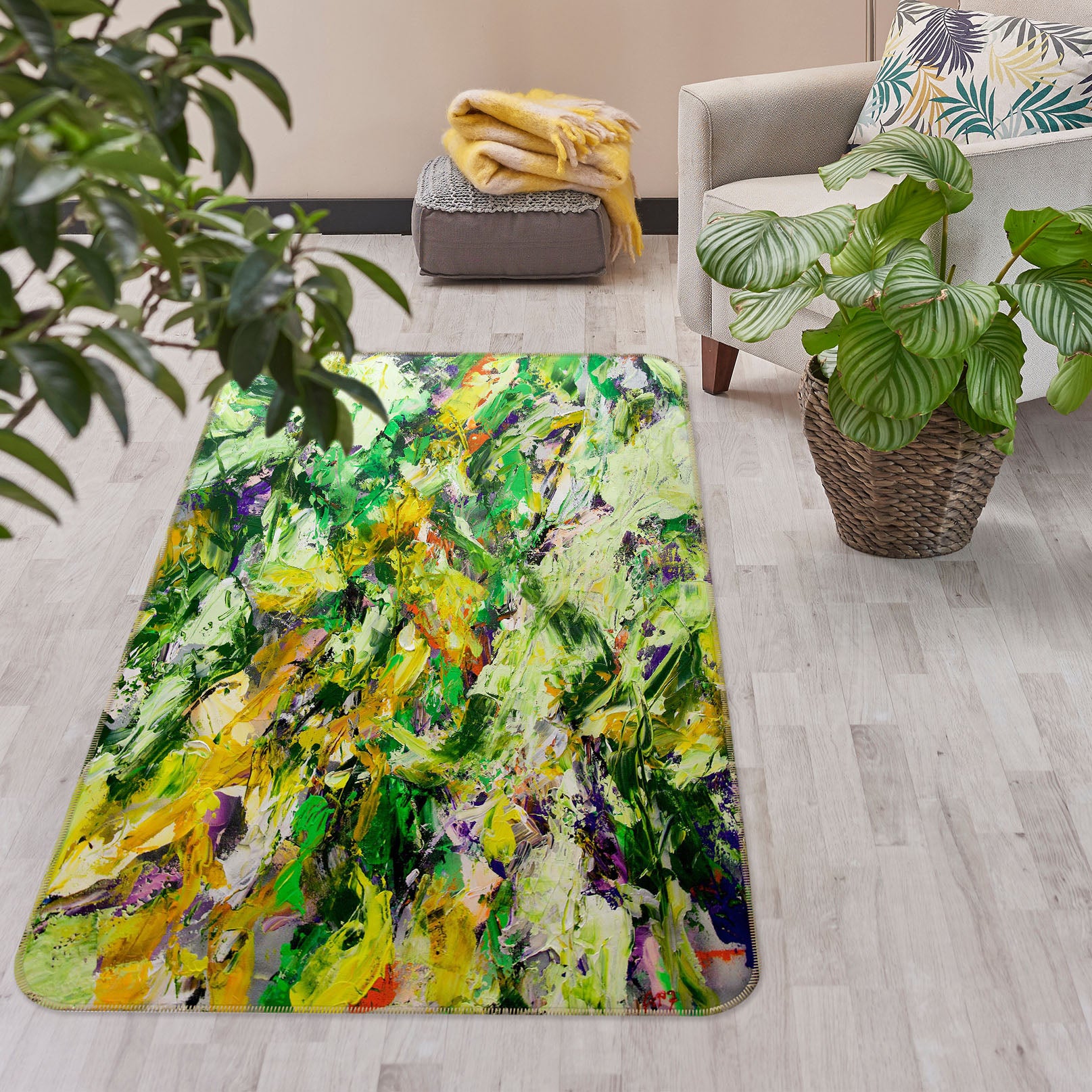 3D Color Summer 3021 Allan P. Friedlander Rug Non Slip Rug Mat