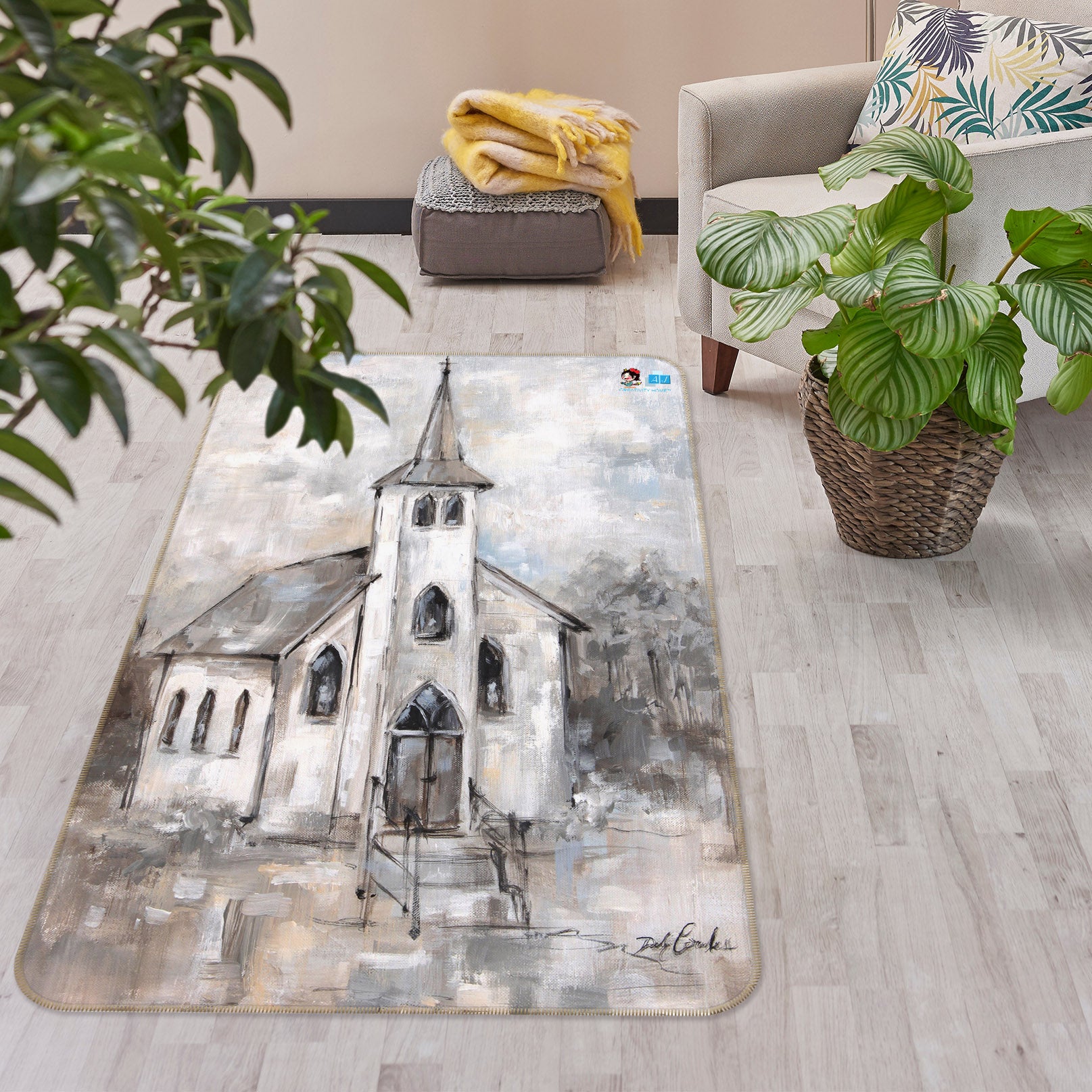 3D Houses 0193 Debi Coules Rug Non Slip Rug Mat