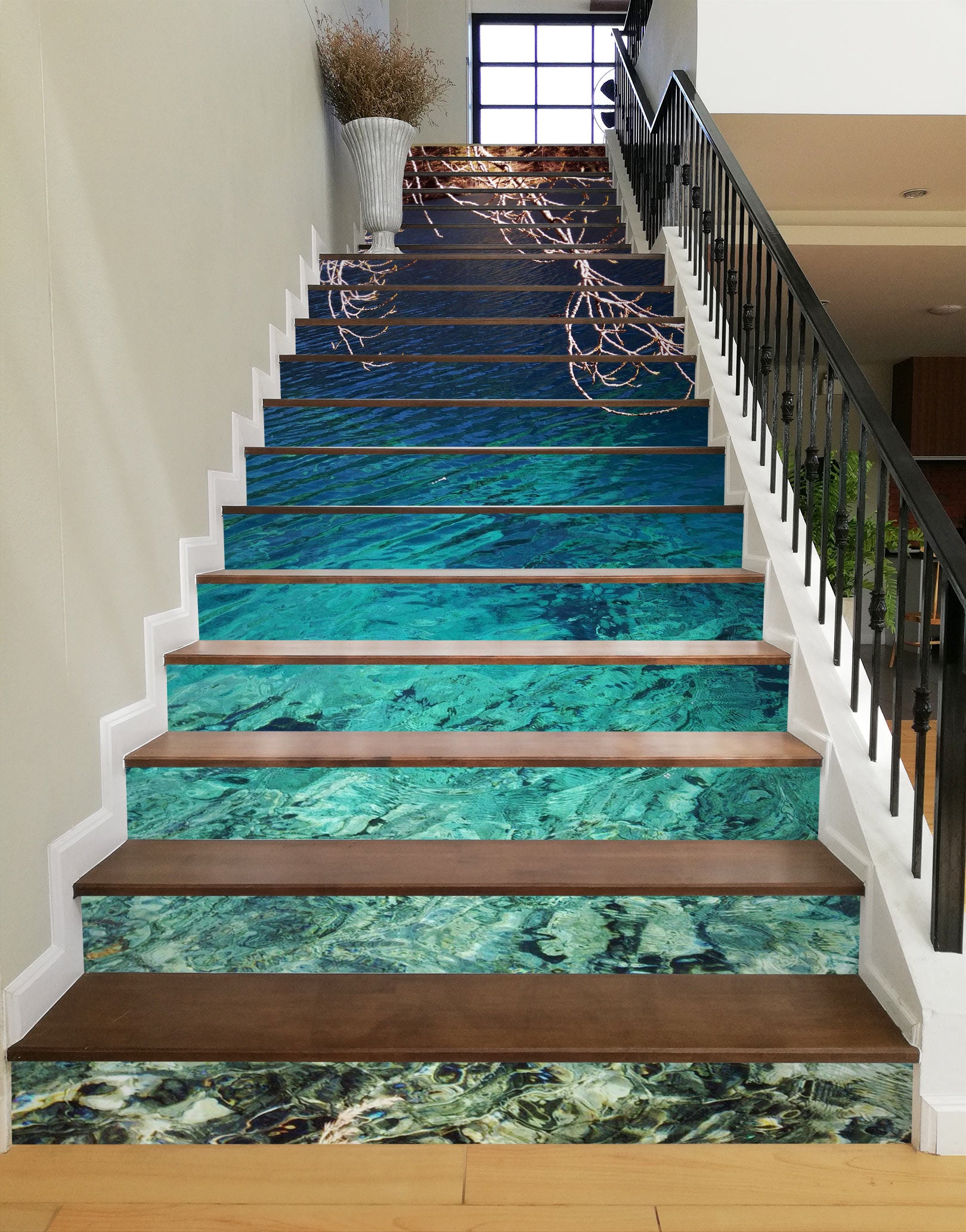3D Clear River Bottom 198 Stair Risers