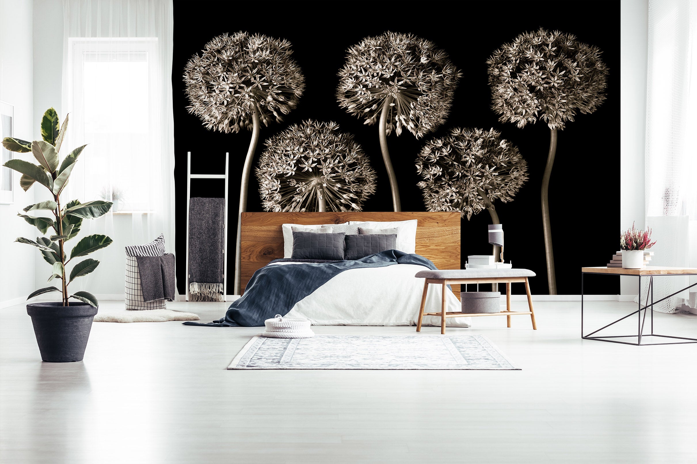 3D Gray Dandelion 6104 Assaf Frank Wall Mural Wall Murals