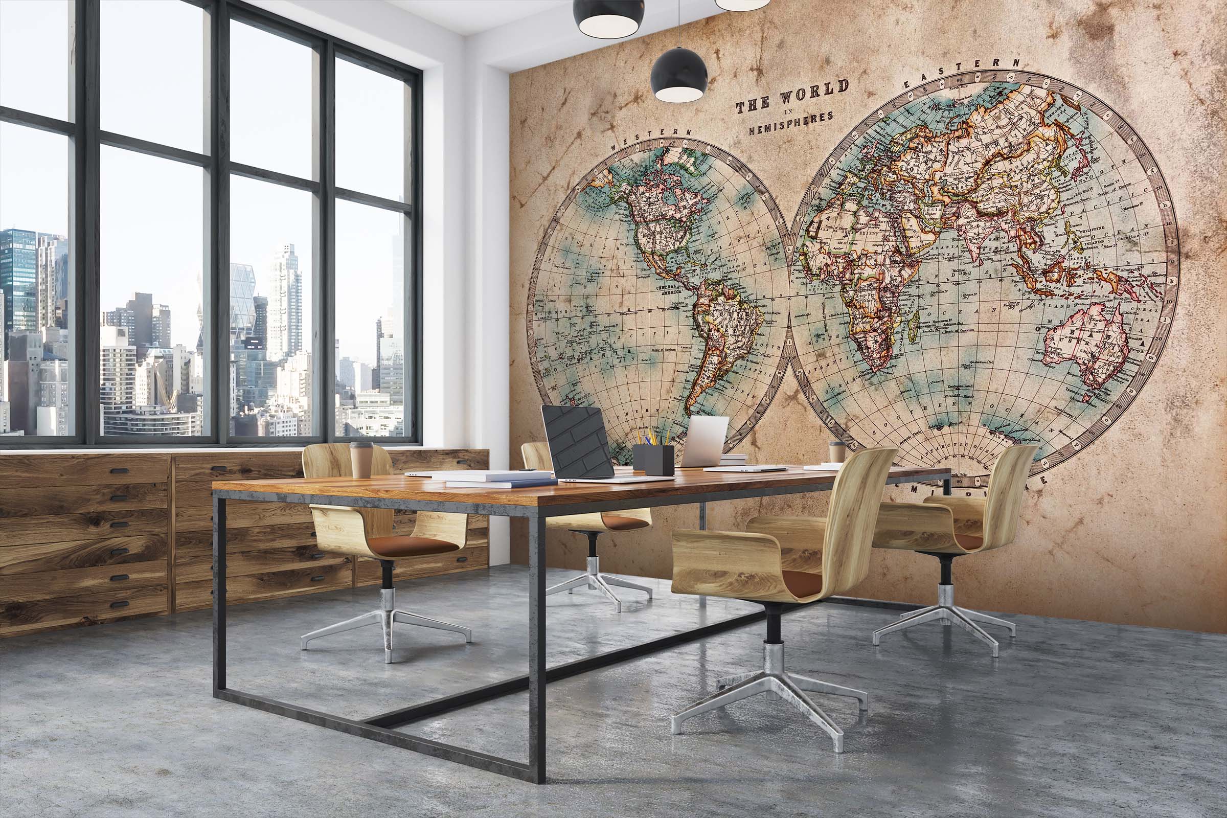 3D Round Pink Map 066 Wall Murals