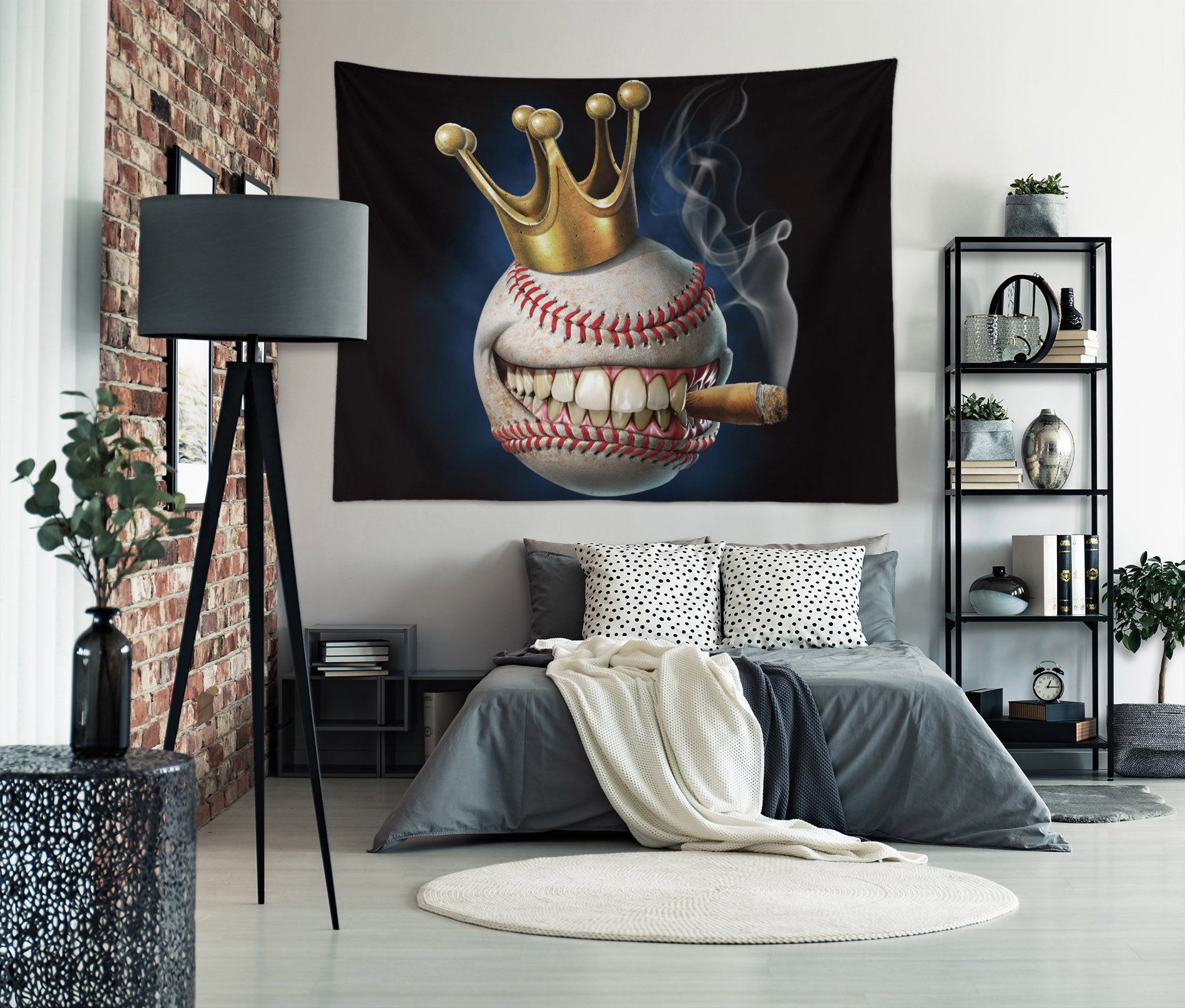 3D Crown Cigarette Baseball 121187 Tom Wood Tapestry Hanging Cloth Hang