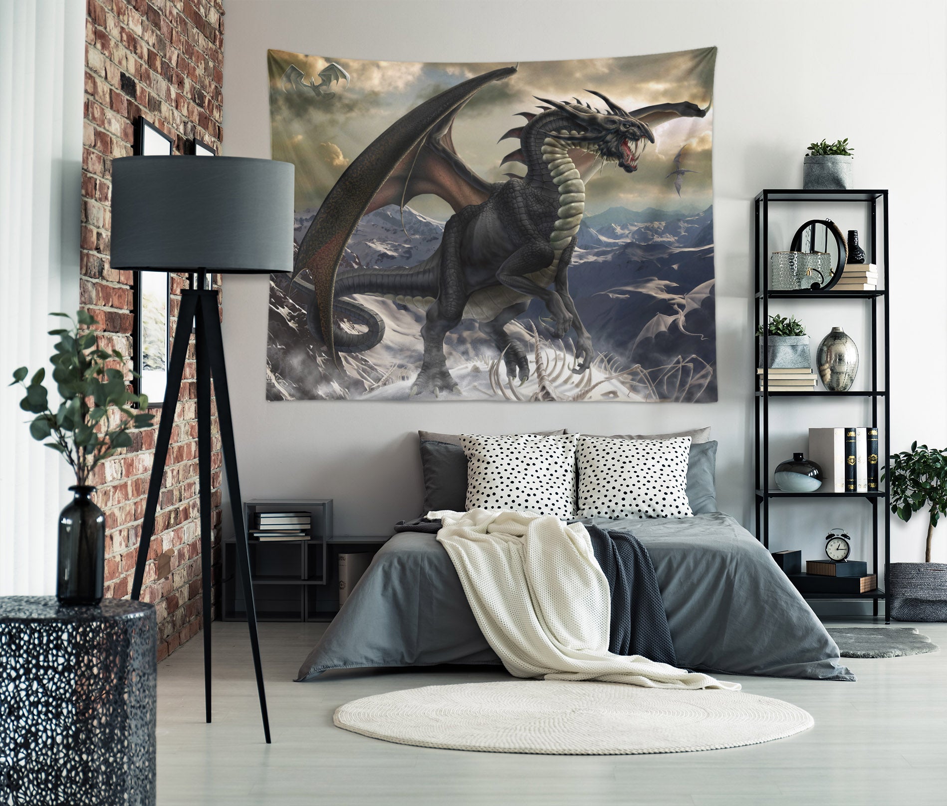 3D Flying Dragon 121192 Tom Wood Tapestry Hanging Cloth Hang