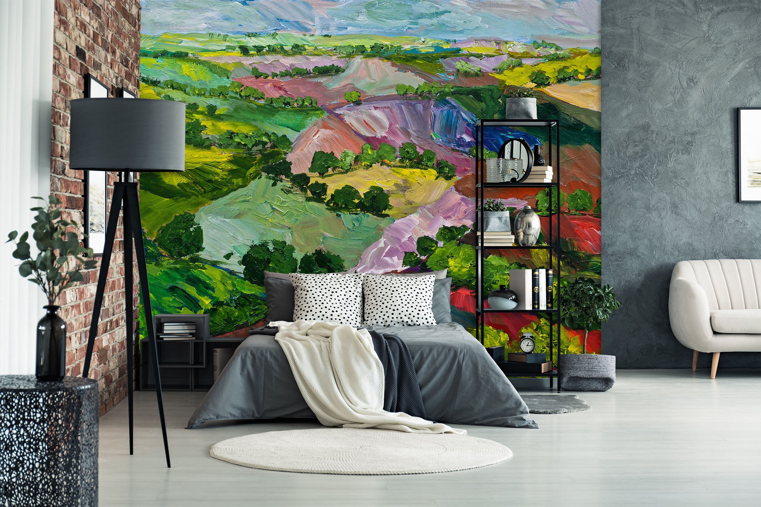 3D Colored Hills 185 Allan P. Friedlander Wall Mural Wall Murals