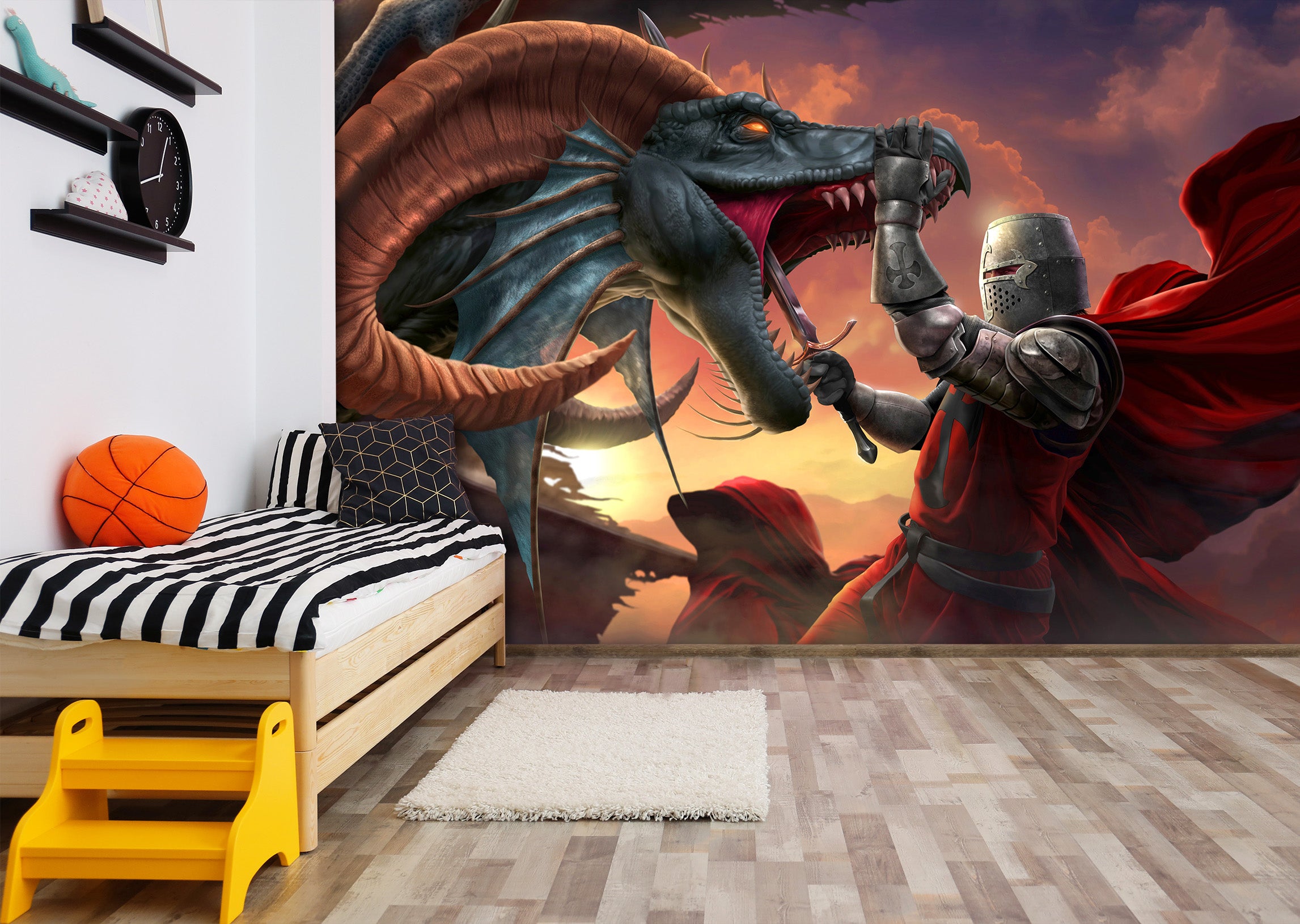 3D Dragon Armor Warrior 5005 Tom Wood Wall Mural Wall Murals