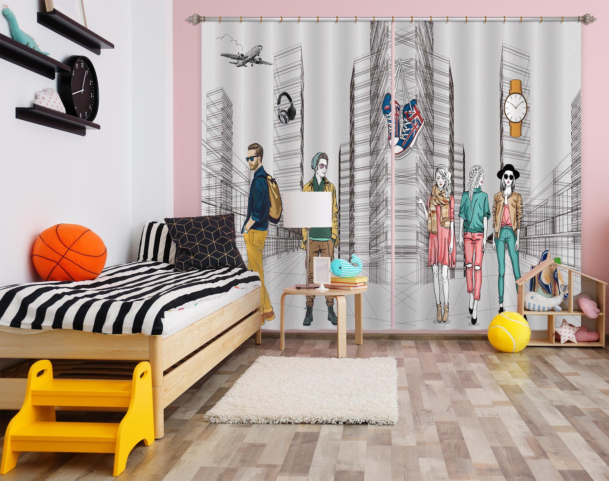 3D Fashion Youth 781 Curtains Drapes