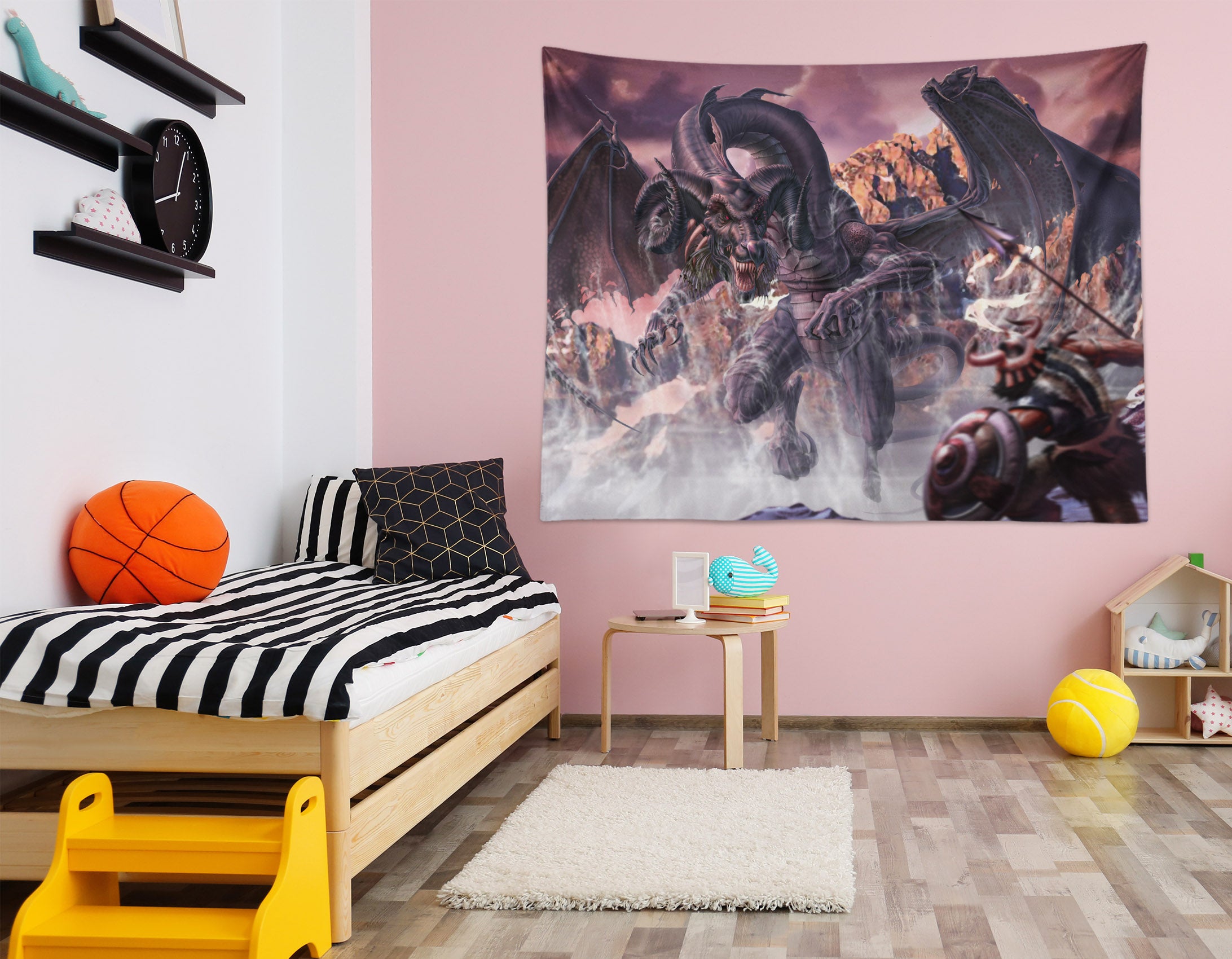 3D Battle Dragon 121196 Tom Wood Tapestry Hanging Cloth Hang