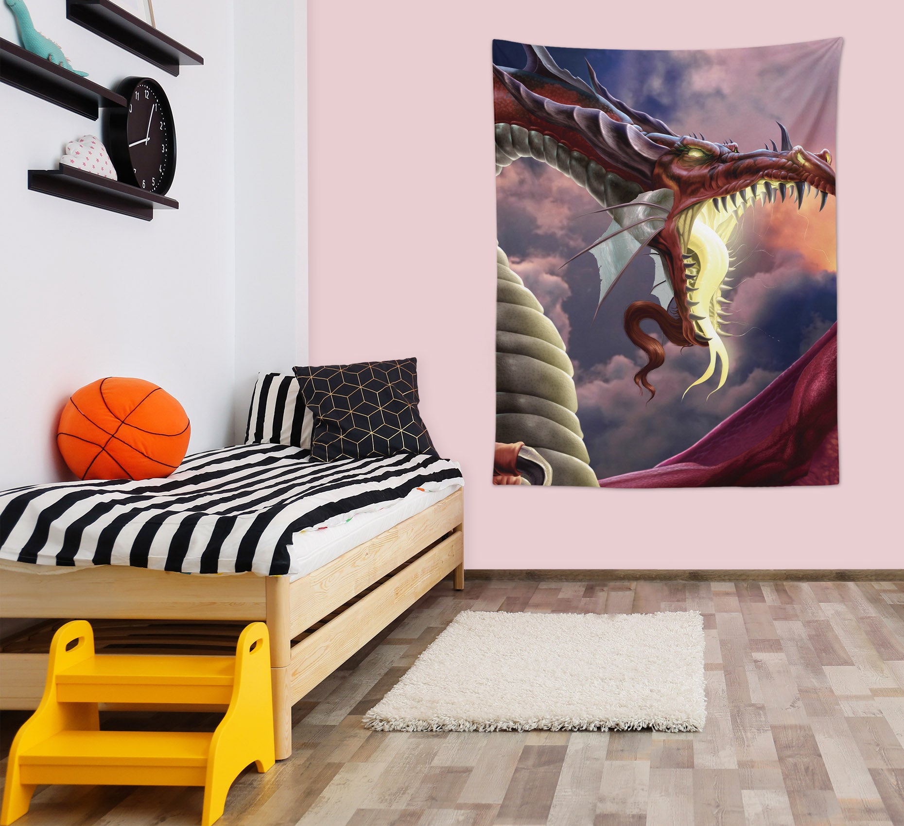 3D Open Mouth Dragon 121179 Tom Wood Tapestry Hanging Cloth Hang