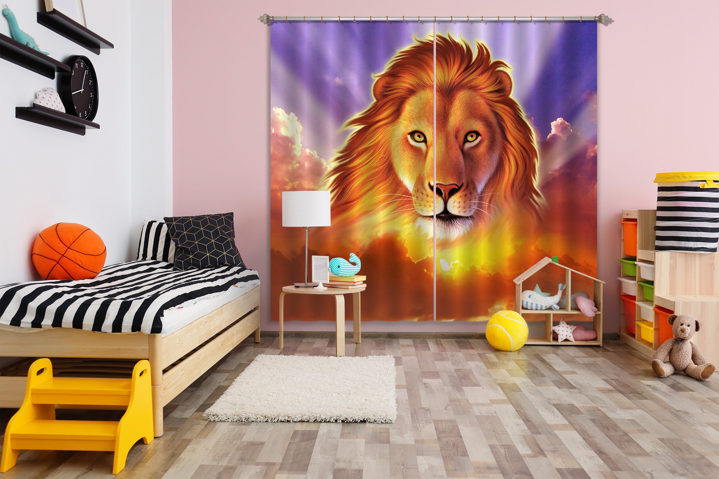 3D Lion King 069 Jerry LoFaro Curtain Curtains Drapes