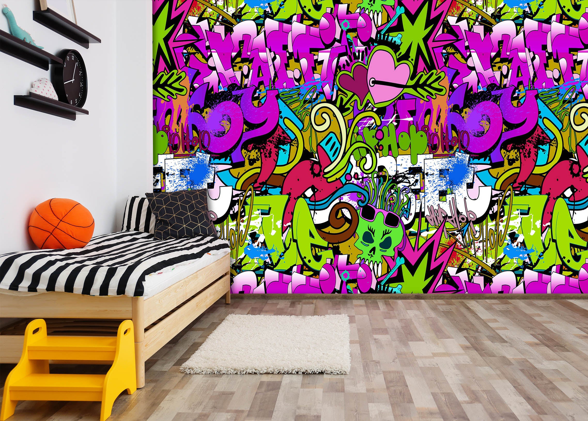 3D Purple Graffiti 1655 Wall Murals