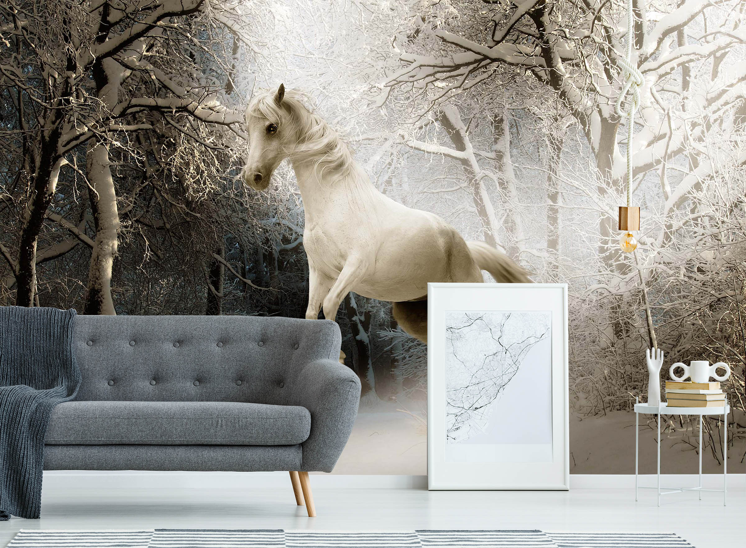 3D Snow White Horse 1514 Wall Murals