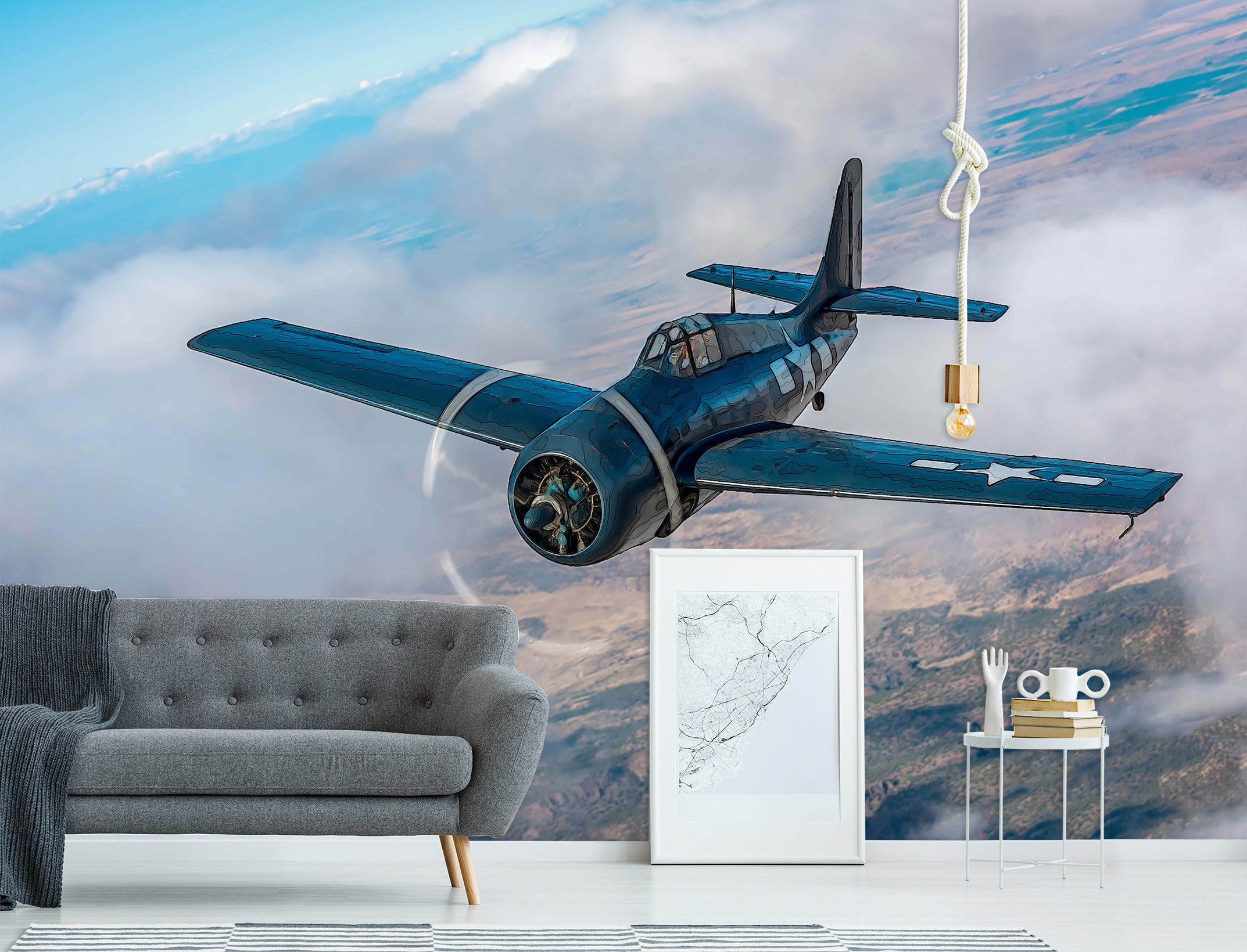 3D Airplane 9108 Alius Herb Wall Mural Wall Murals