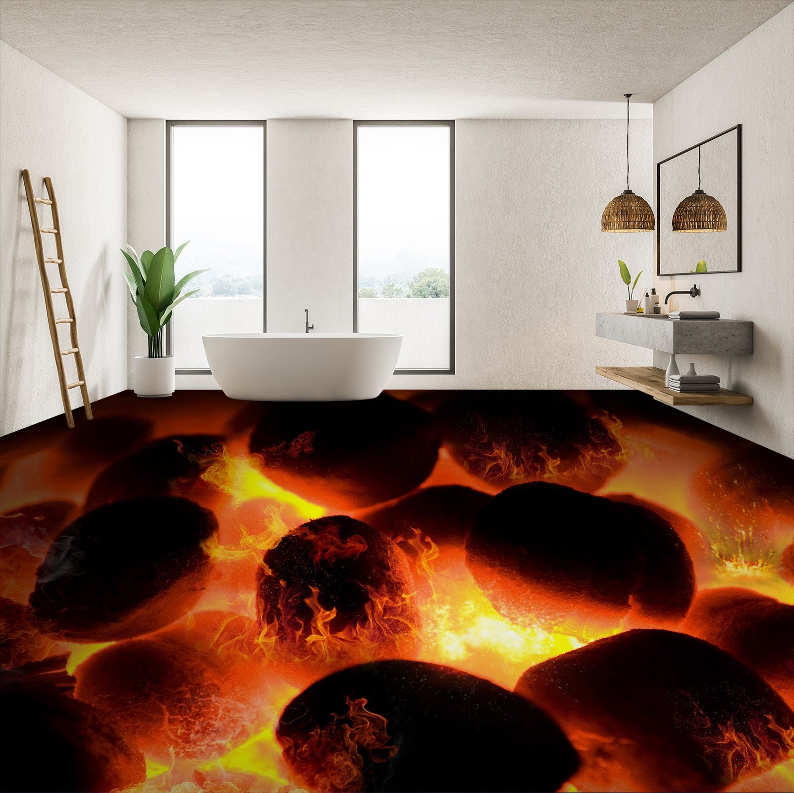 3D Magma 045 Floor Mural Wallpaper AJ Wallpaper 2 