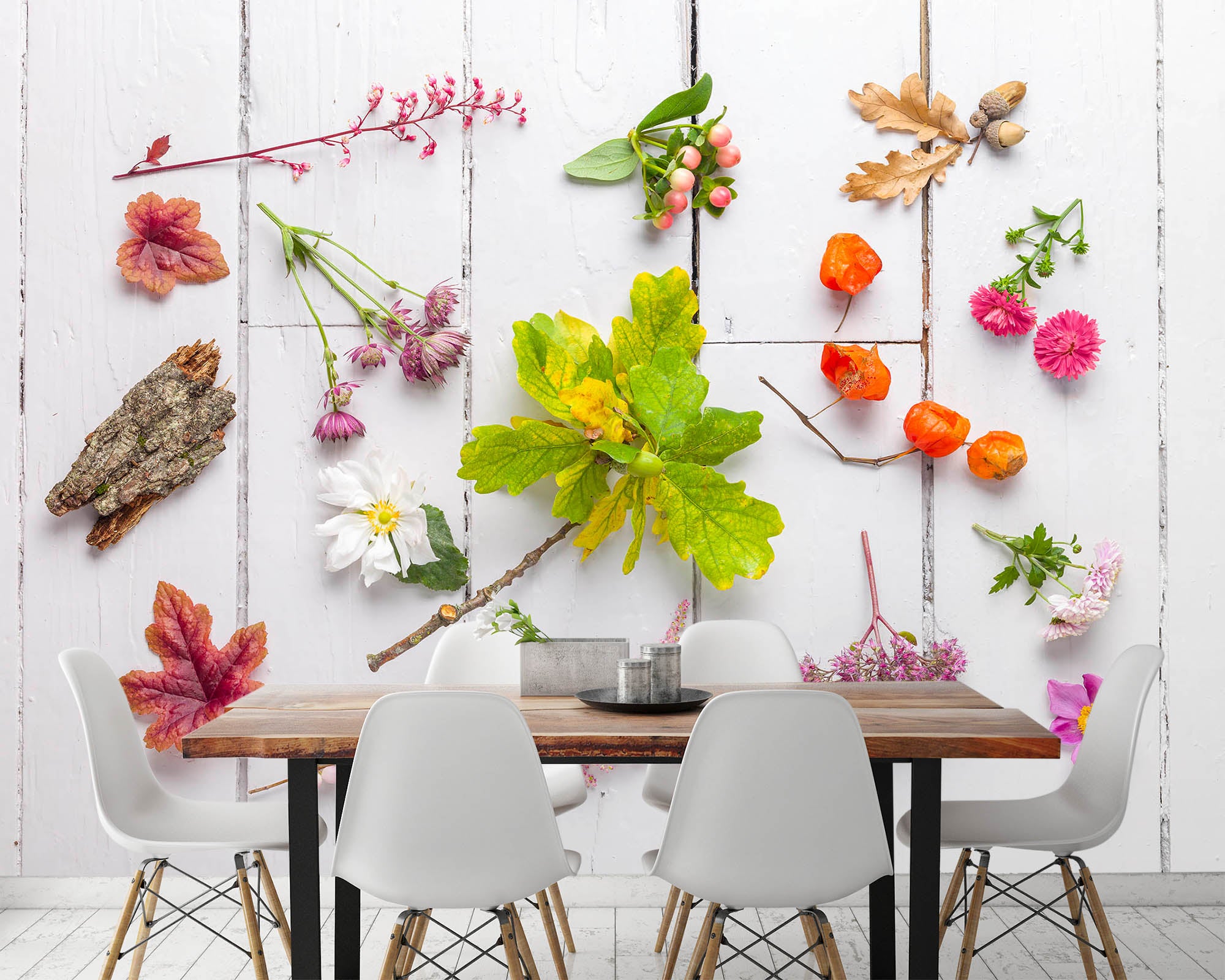 3D Flower Leaves 6115 Assaf Frank Wall Mural Wall Murals