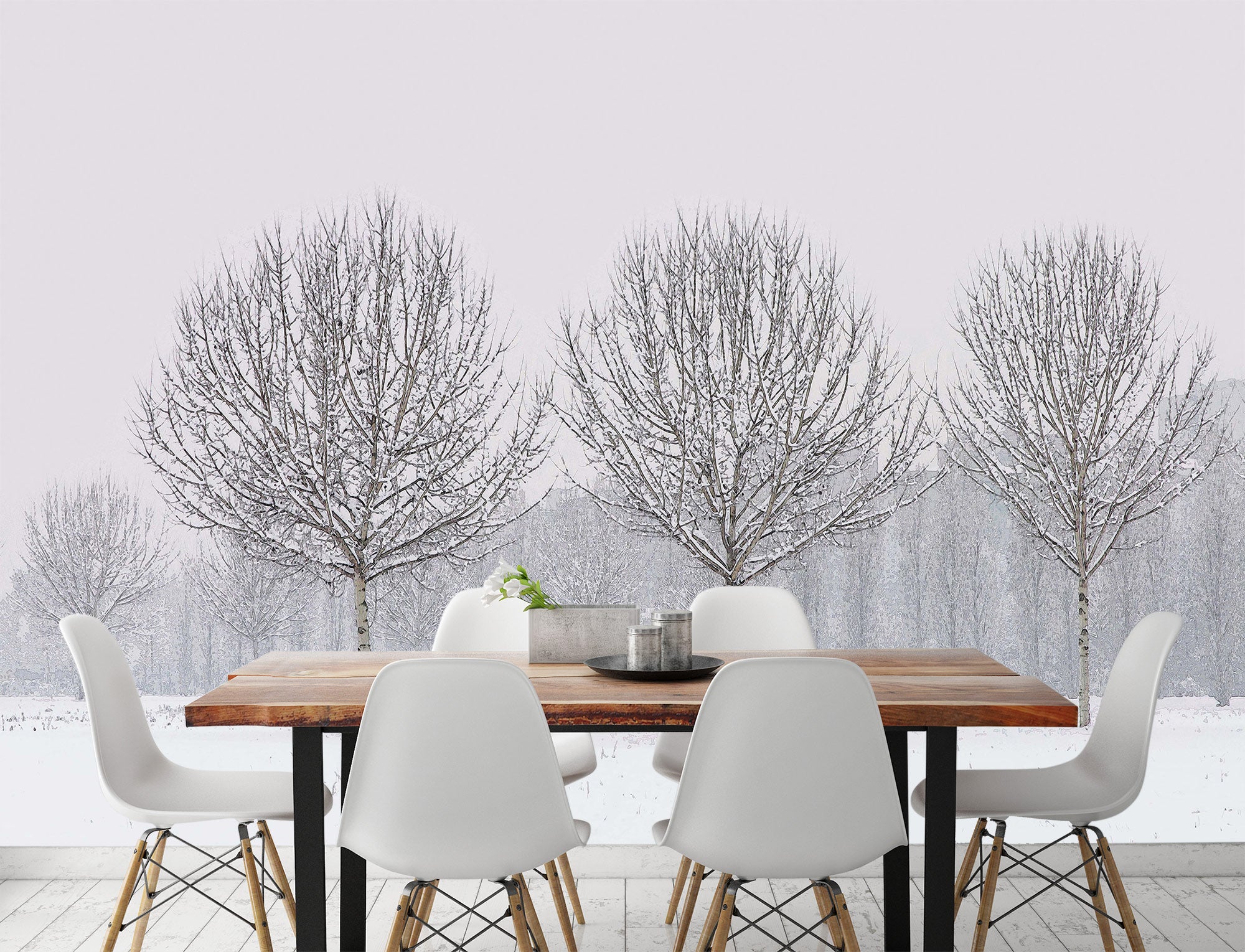 3D Snow Trees 9123 Alius Herb Wall Mural Wall Murals