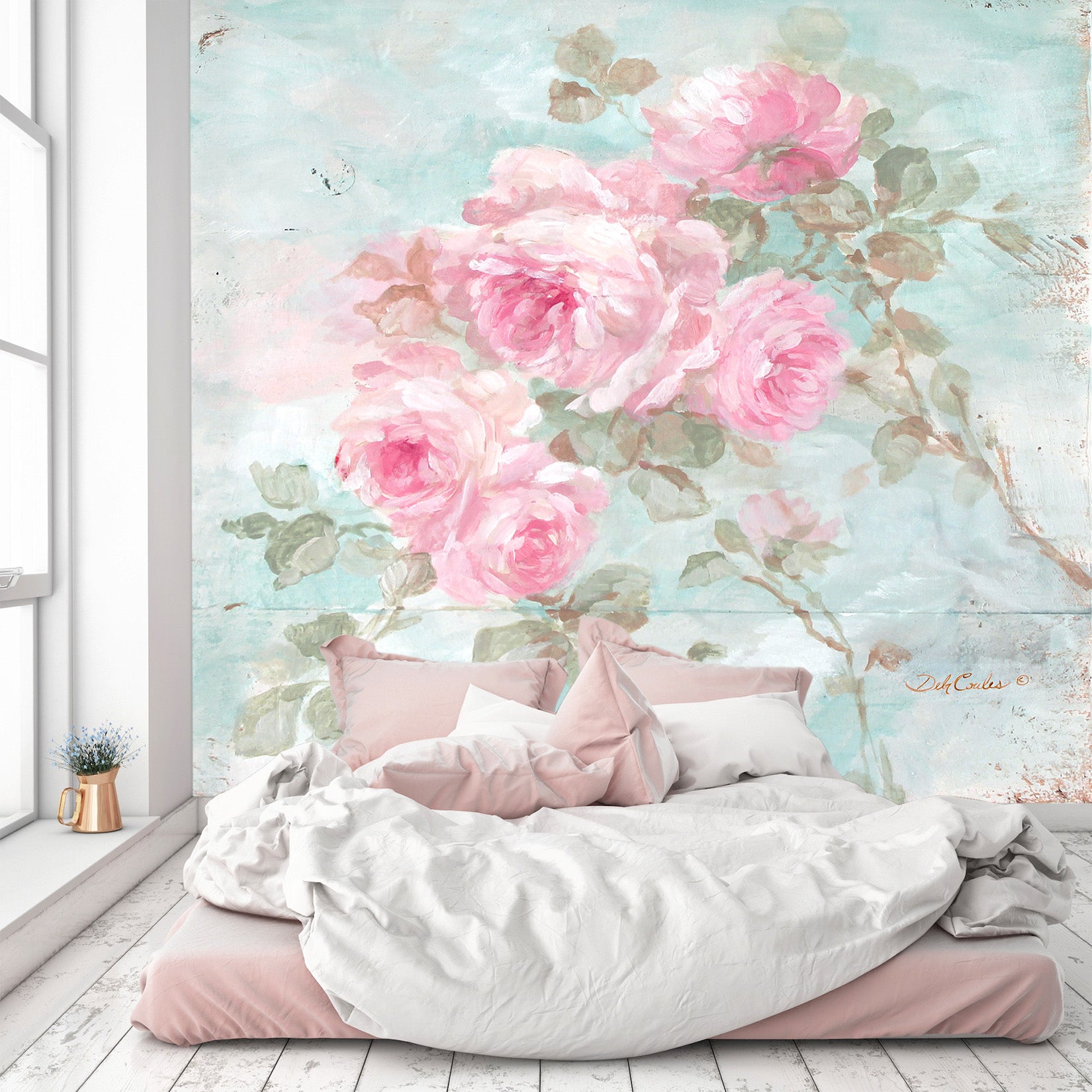 3D Pink Peony 1608 Debi Coules Wall Mural Wall Murals