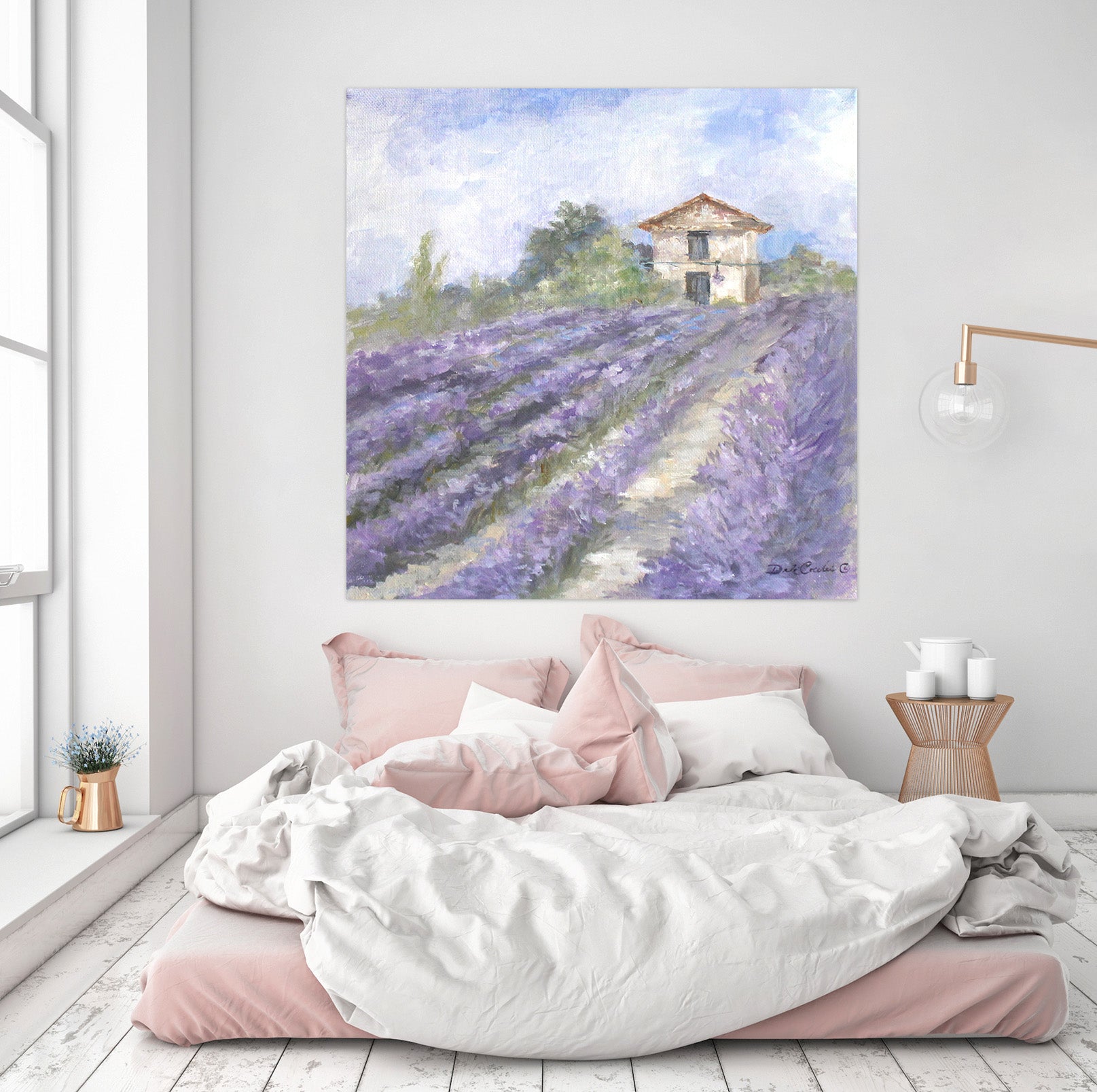 3D Purple Flower Field 073 Debi Coules Wall Sticker