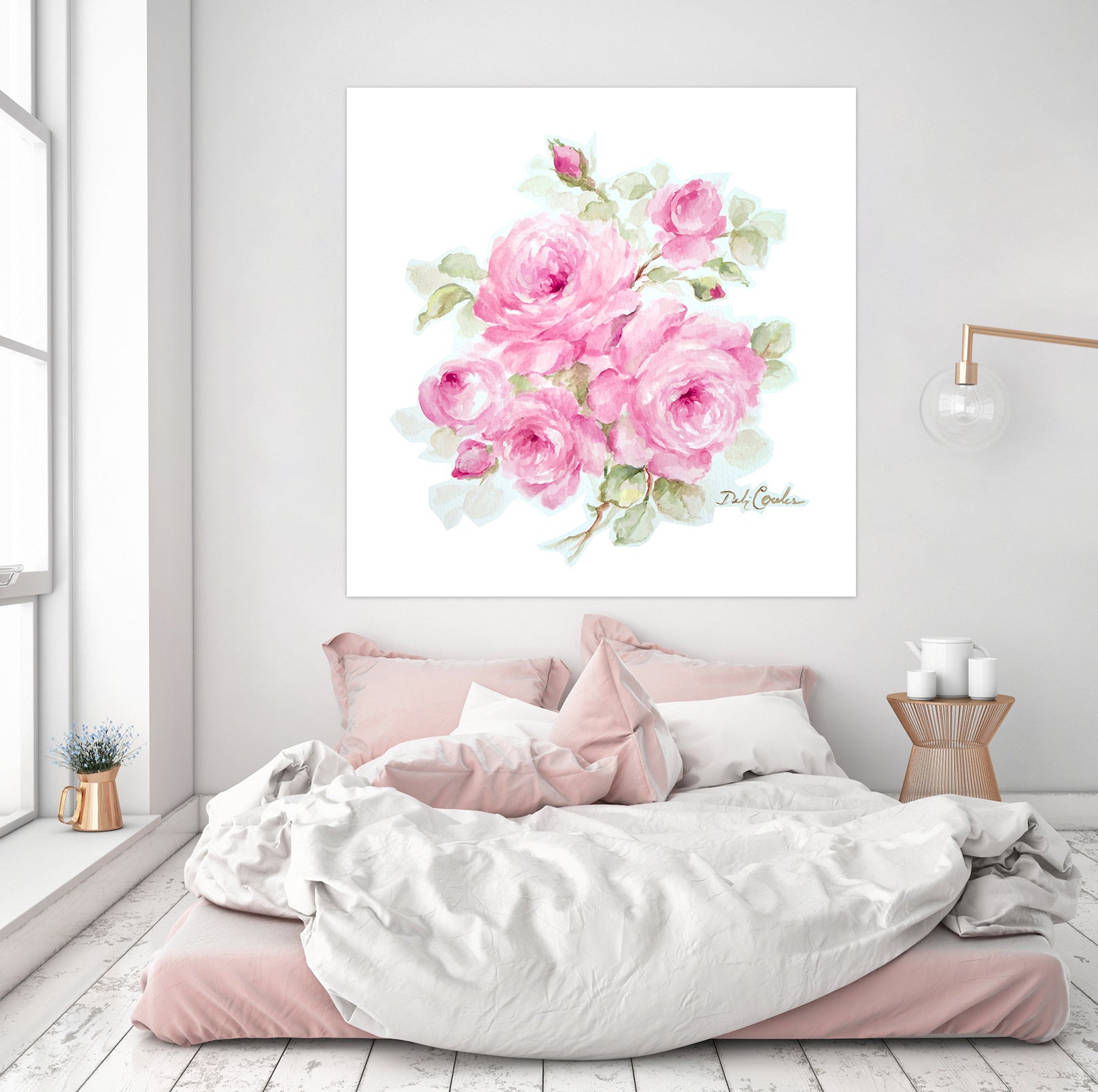 3D Pink Bouquet 082 Debi Coules Wall Sticker