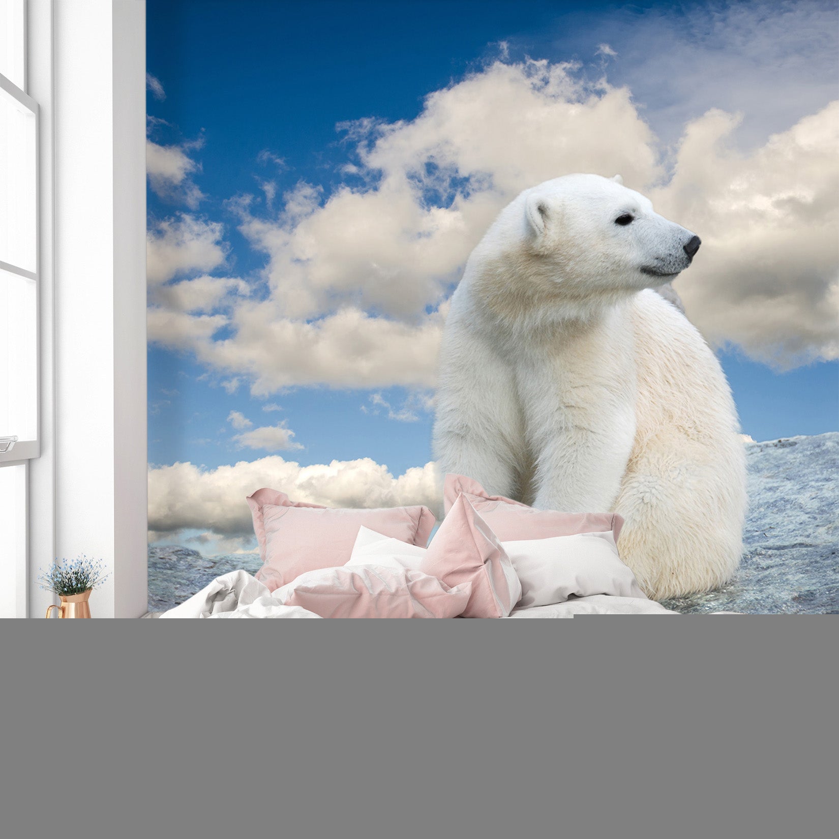 3D Polar Bear Cloud 341 Wall Murals