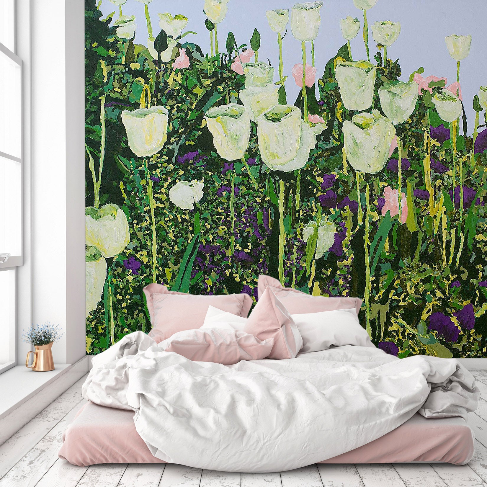 3D Painted Flowers 165 Allan P. Friedlander Wall Mural Wall Murals