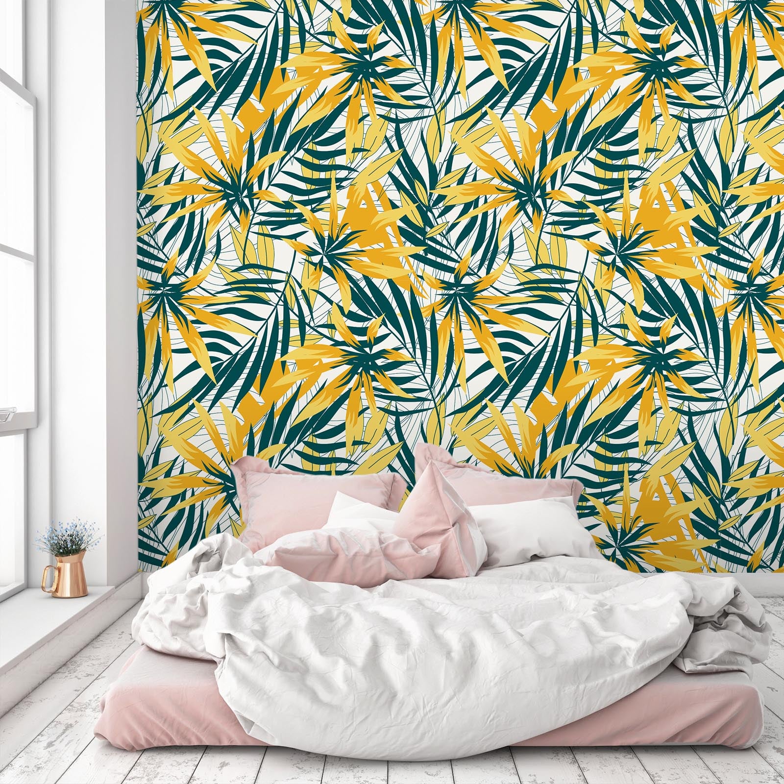 3D Yellow Leaves 58 Wall Murals