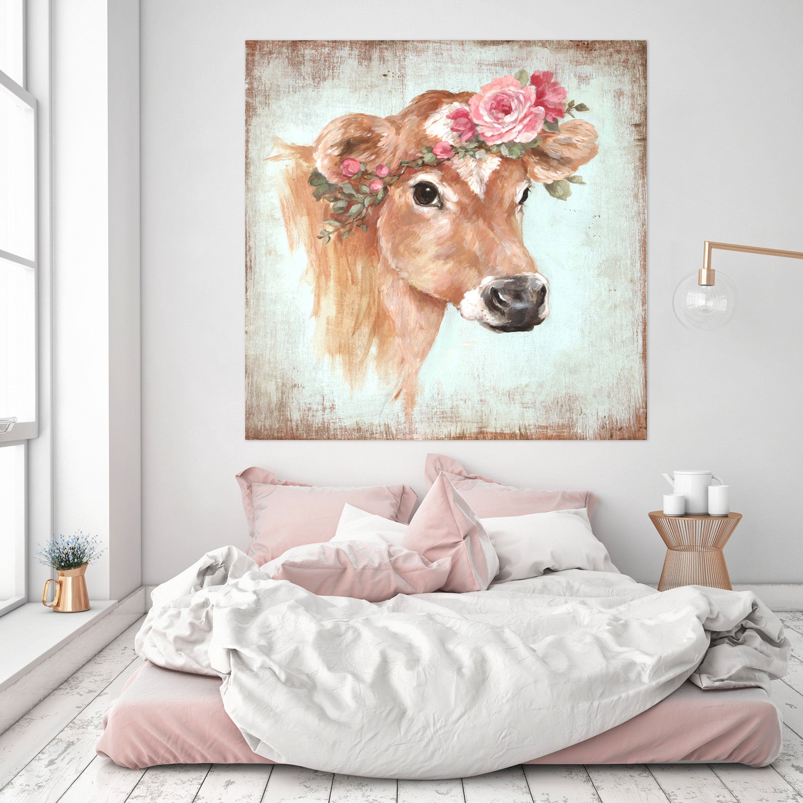 3D Cow Rose 011 Debi Coules Wall Sticker